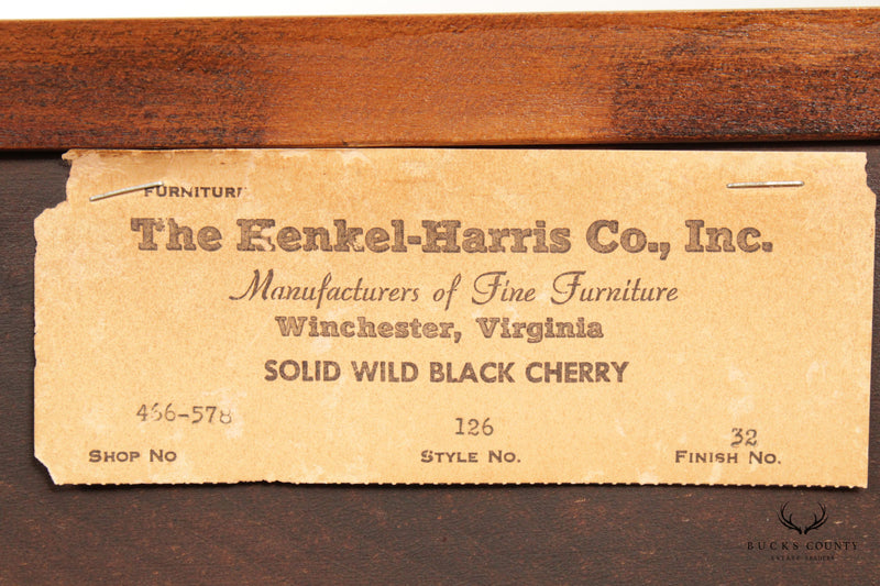 Henkel Harris Vintage Chippendale Style Pair Solid Cherry Nightstands