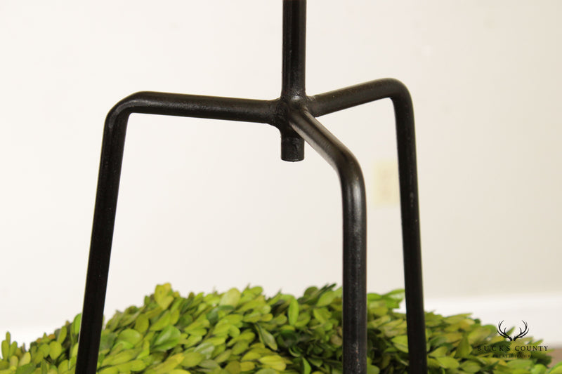 Parzinger Style Mid Century Modern Wrought Iron Tripod Floor Lamp