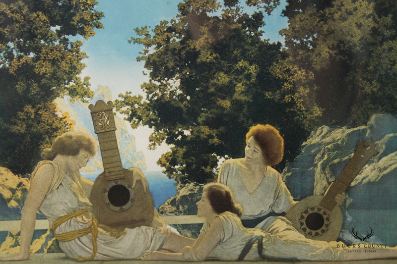 Maxfield Parrish Arts & Crafts Framed 'The Lute Players' Print