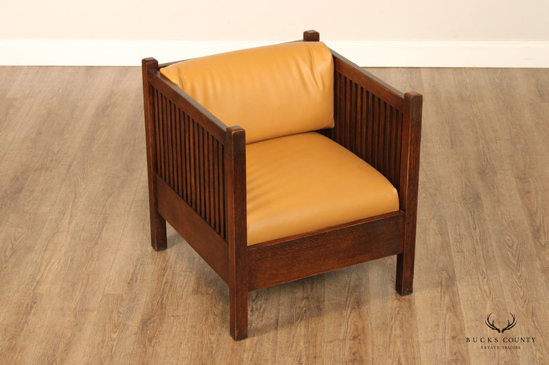 Stickley Mission Collection Oak Spindle Cube Chair Bucks County