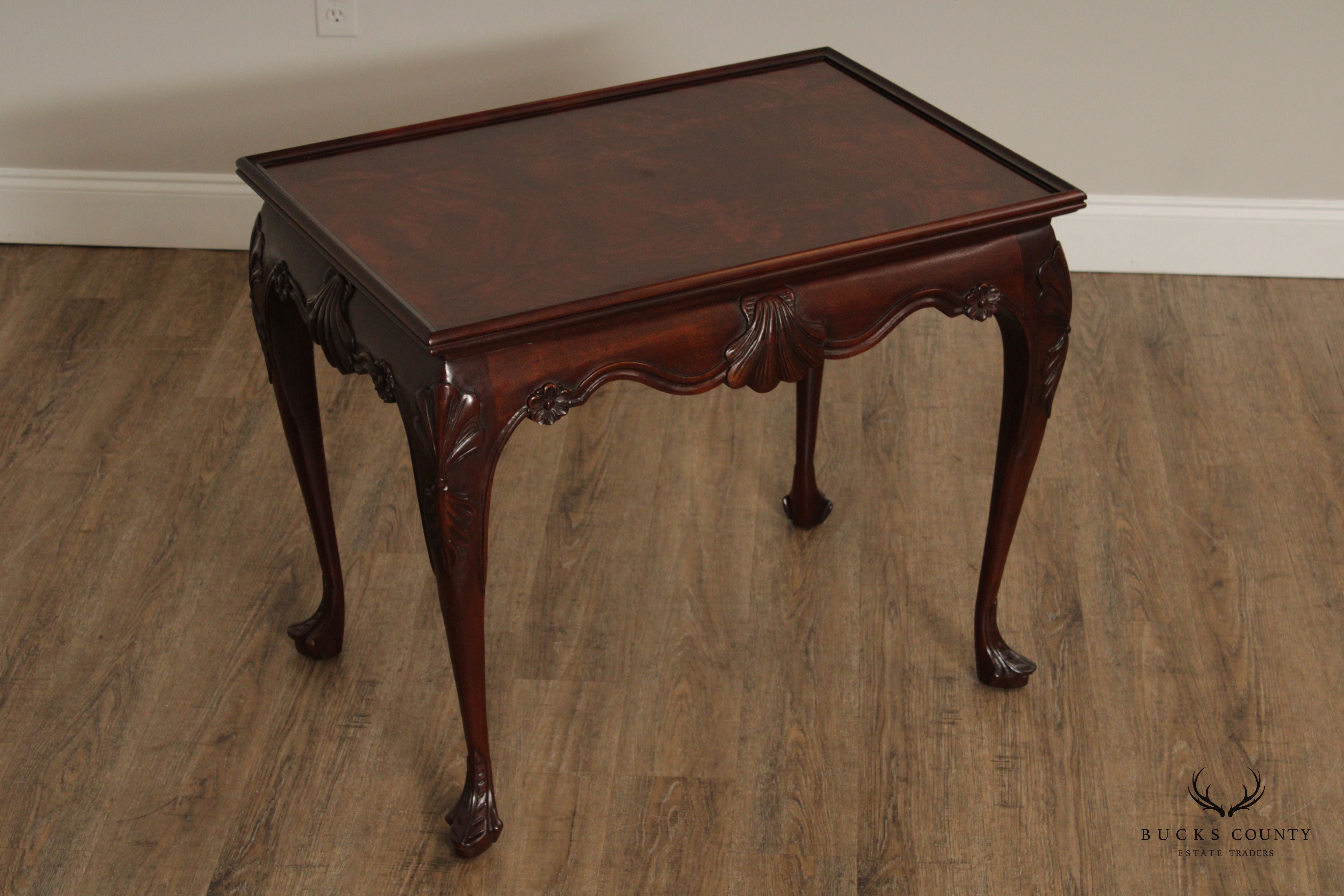 Baker Stately Homes Collection Irish Georgian Carved Mahogany Tea Table