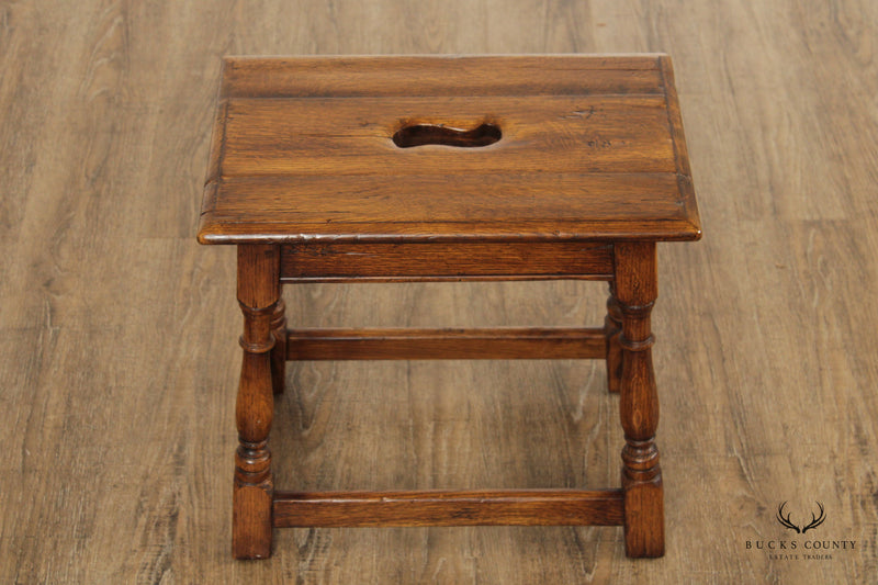 Stickley 'Antiquities' William & Mary Style Oak Stool