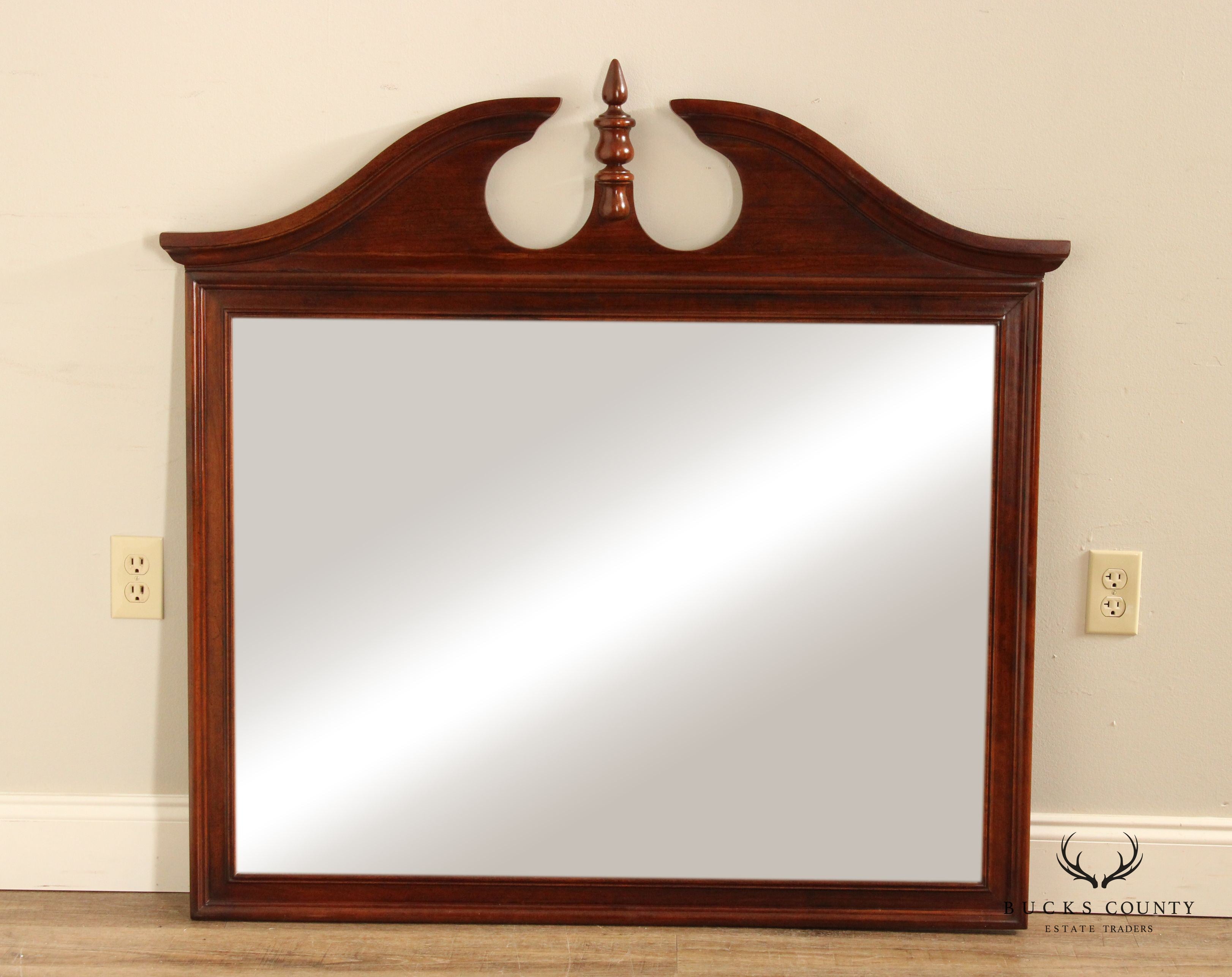 Crescent Chippendale Style Cherry Dresser Mirror