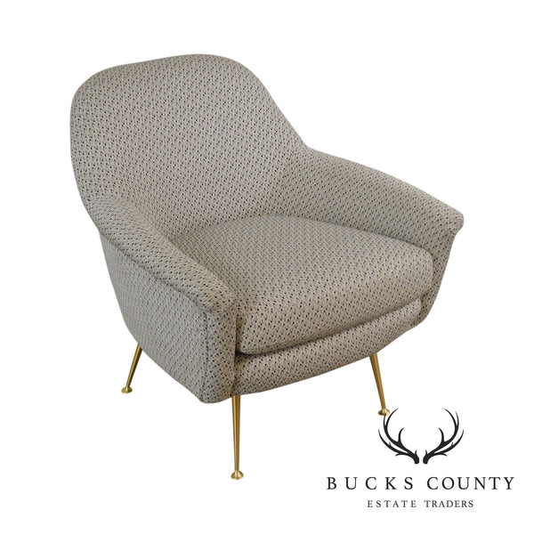 Modern Design Brass Leg Lounge Chair