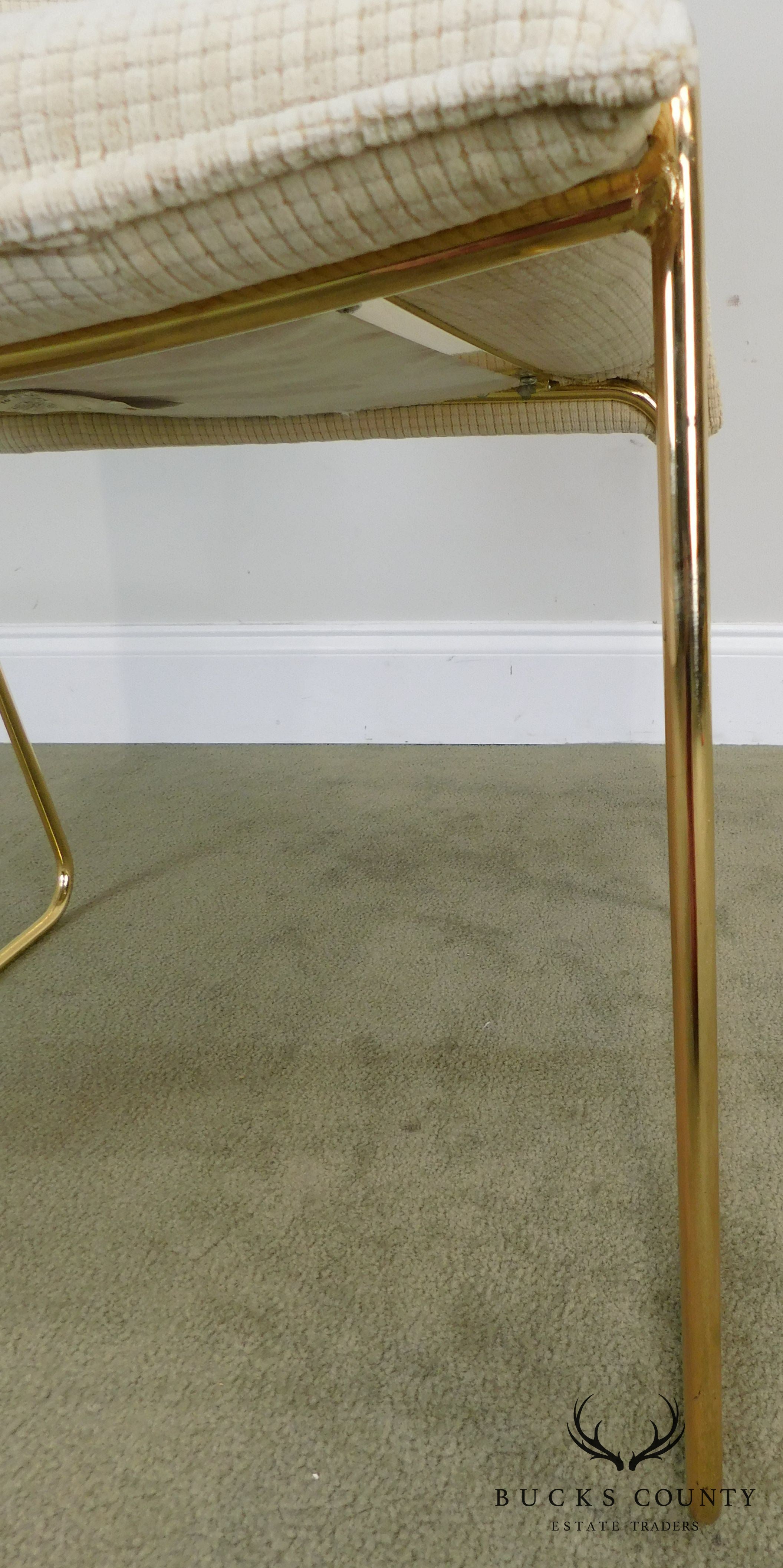 Otto Gerdau Italian Mid Century Modern Pair Brass Armchairs