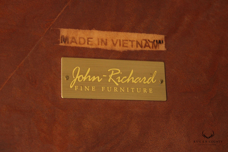 John-Richard Fine Furniture Spanish Colonial Style Round Burlwood Top Side Table