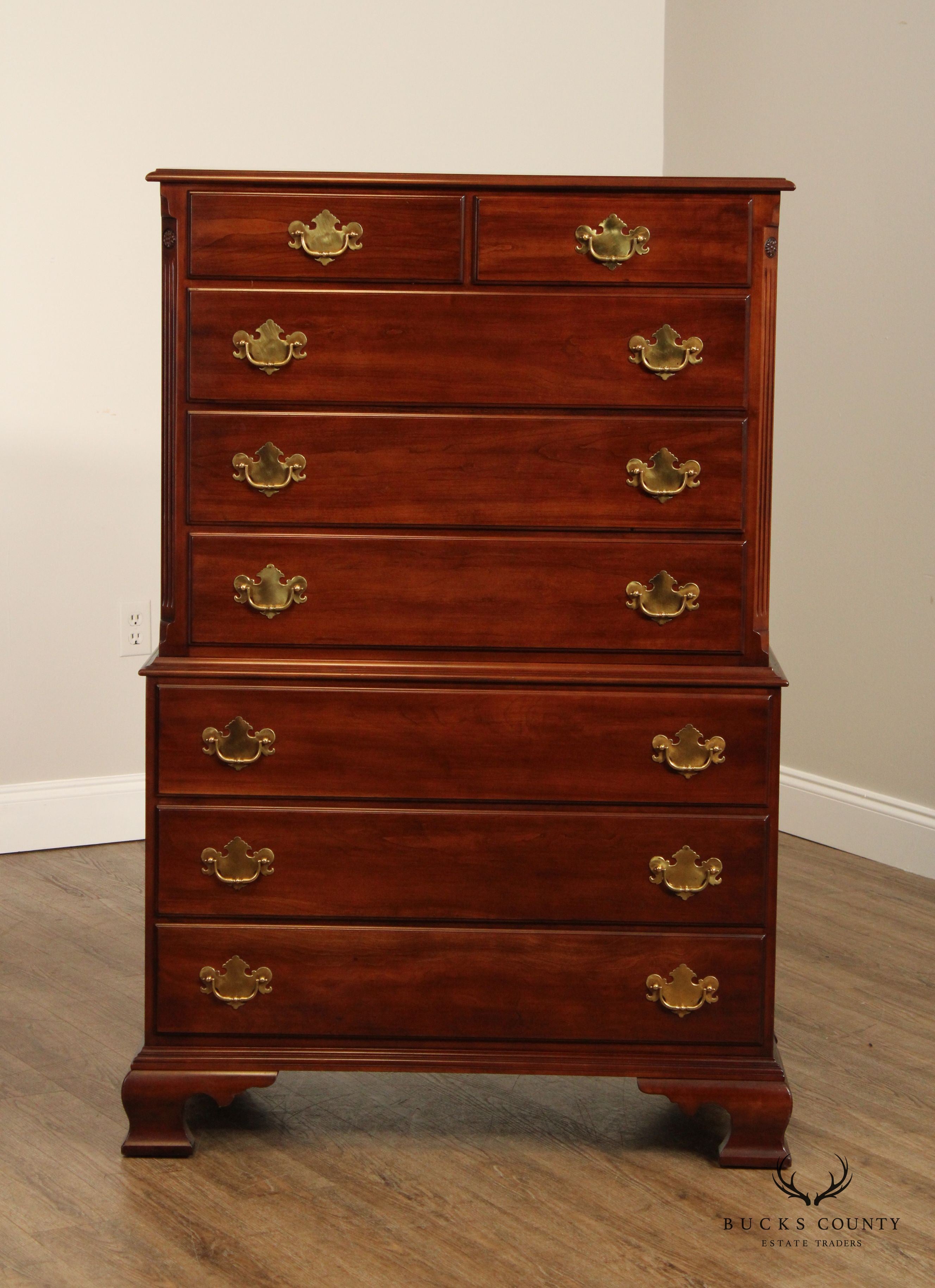 Statton Vintage Solid Cherry Chippendale Style Tall Chest