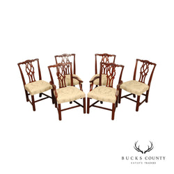 Kindel Chippendale Style Set Six Mahogany Dining Chairs