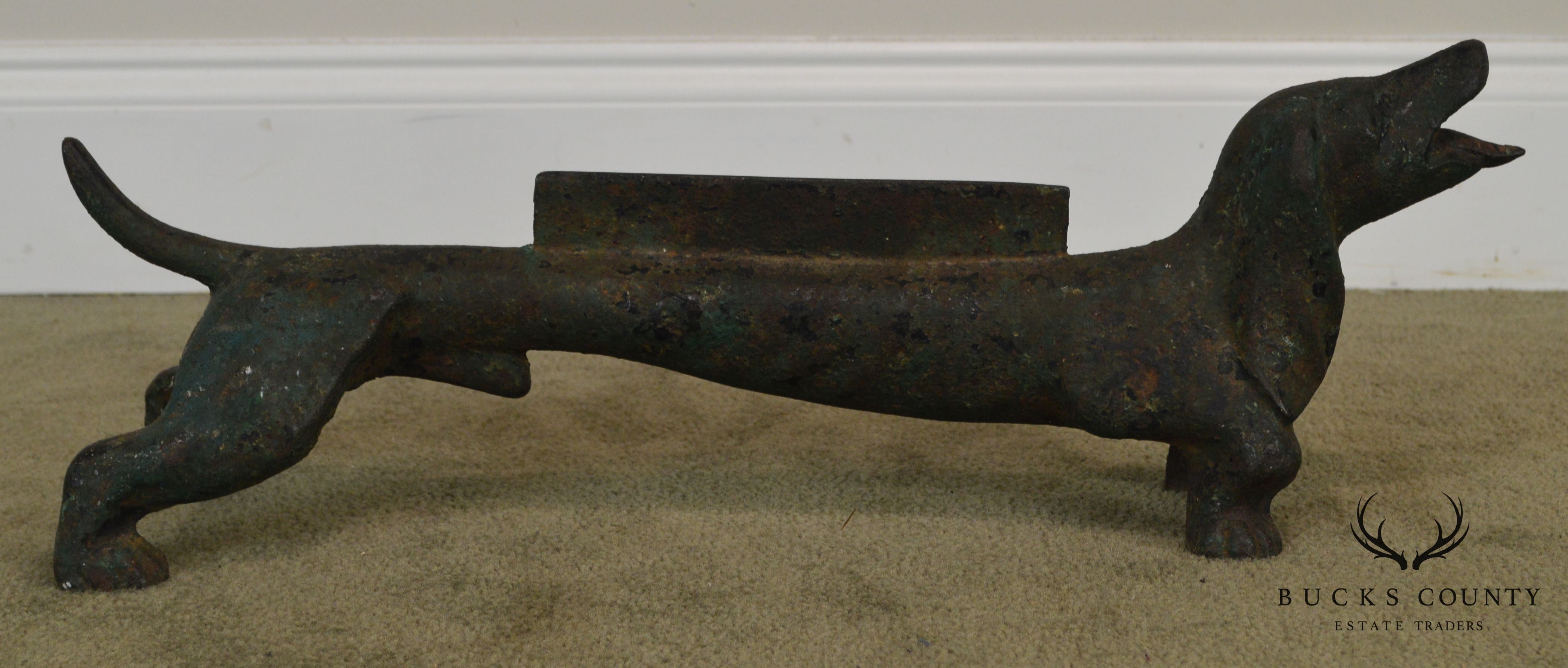 Cast Iron Antique Dachshund Dog Boot Scraper