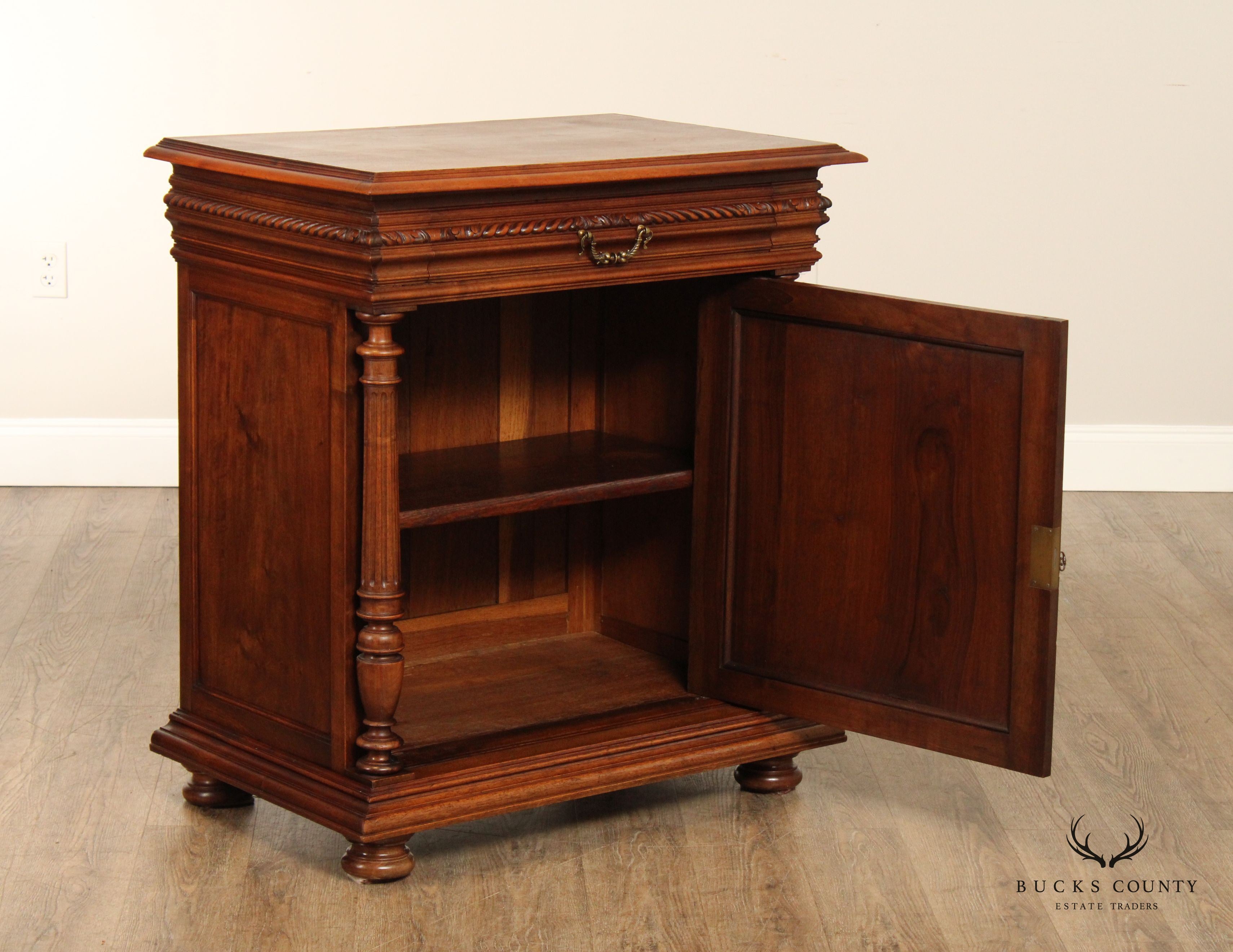 French Style Carved Walnut Confiturier Cabinet