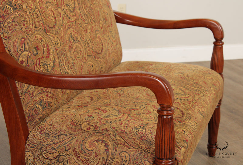 Fairfield Sheraton Style Paisley Upholstered Settee