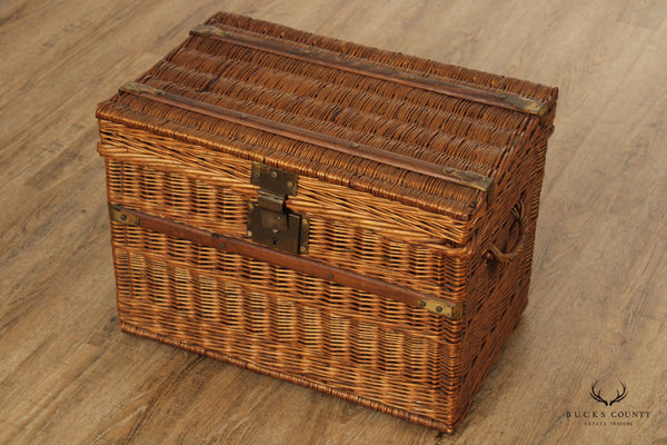 Antique French Wicker Small Chest