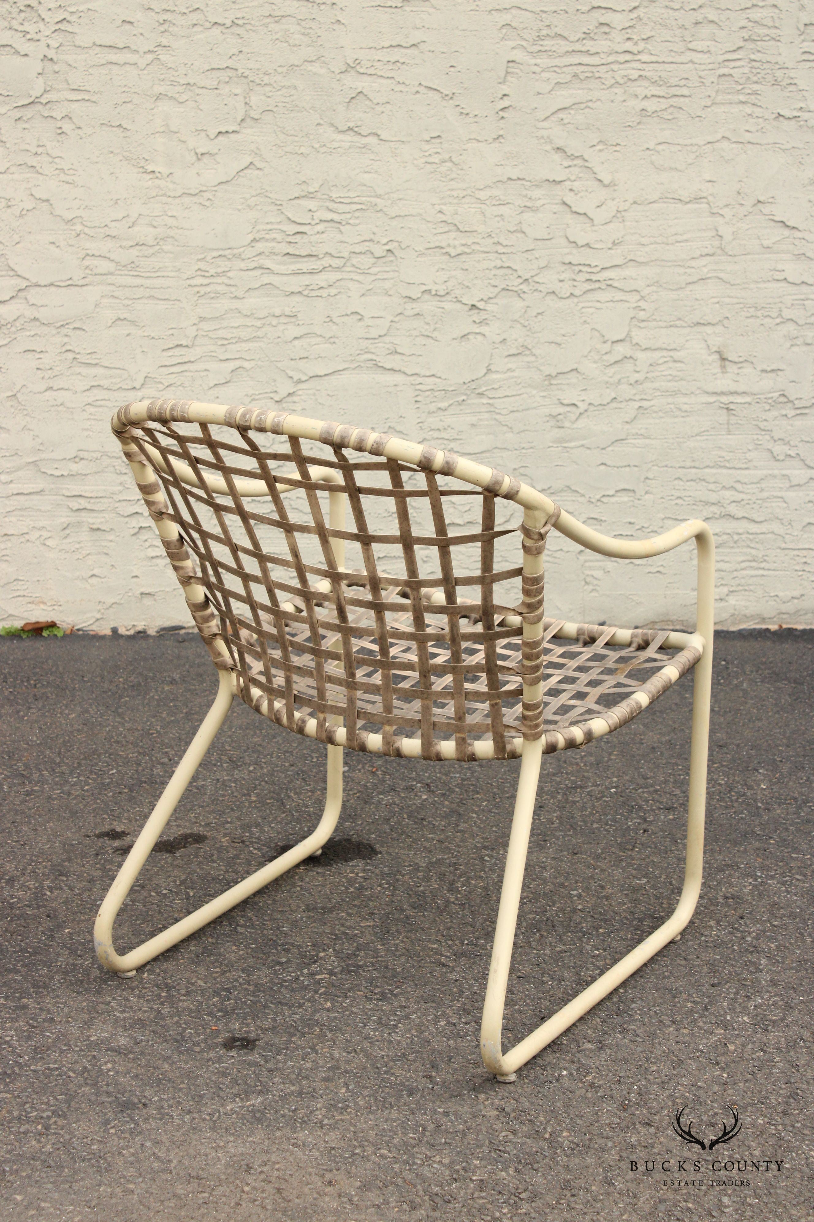 Mid Century Modern Pair of Outdoor Dining Armchairs