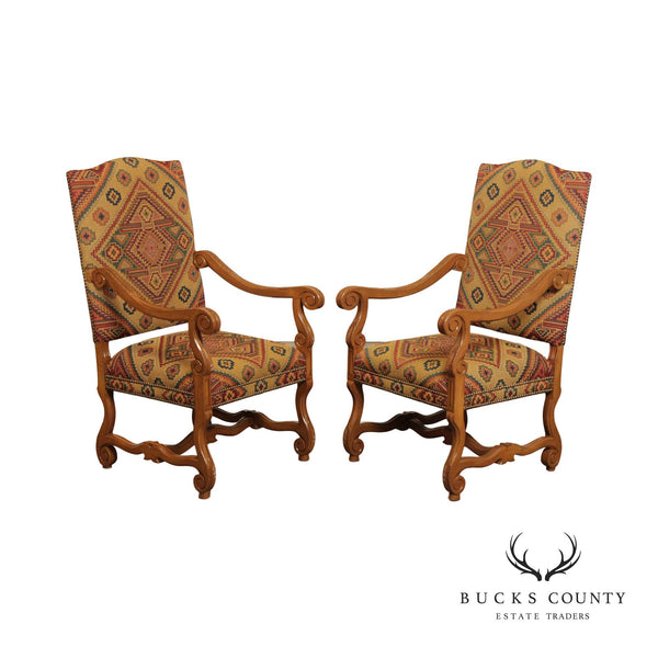 Drexel Heritage French Baroque Style Pair Armchairs