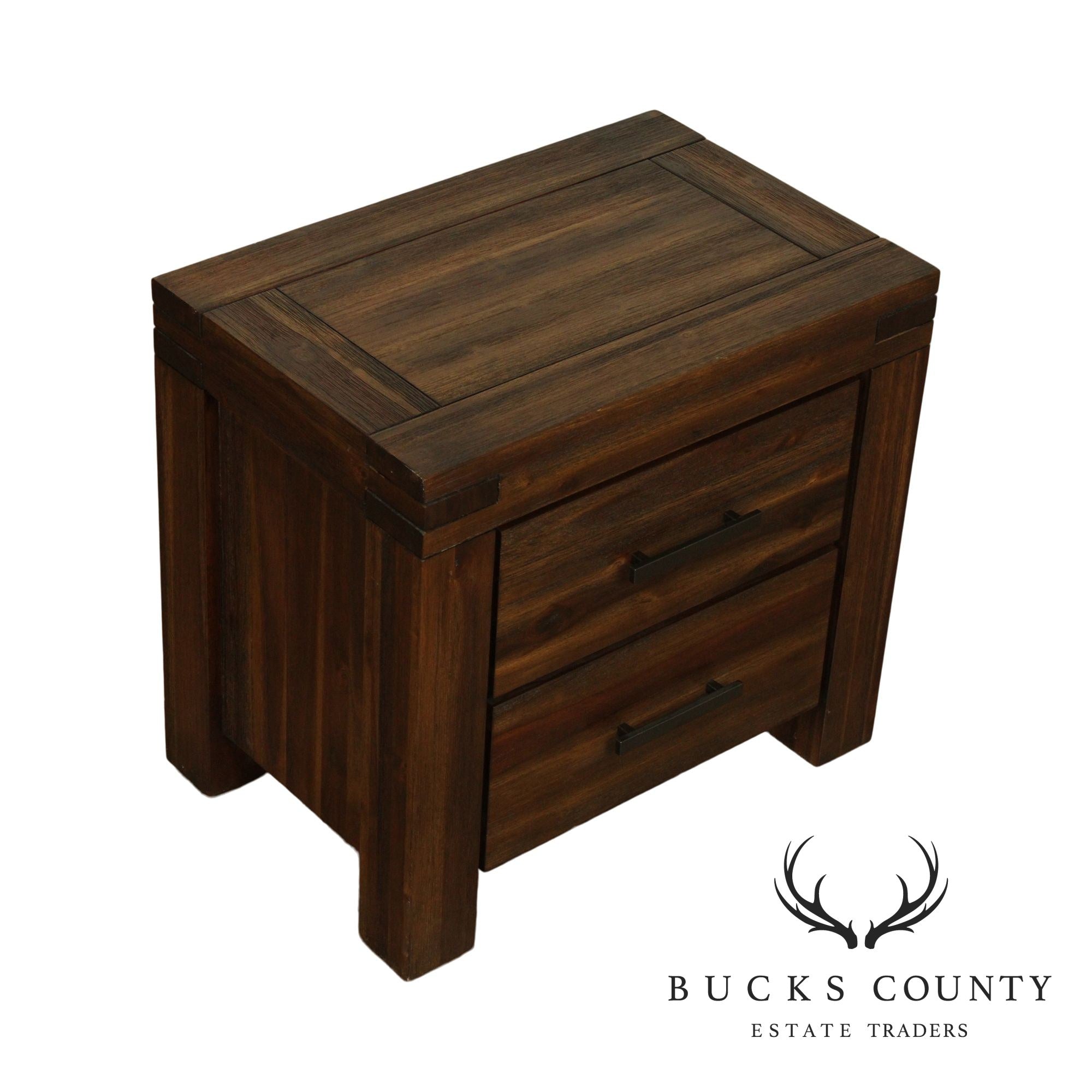 Modern Rustic 2 Drawer Nightstand