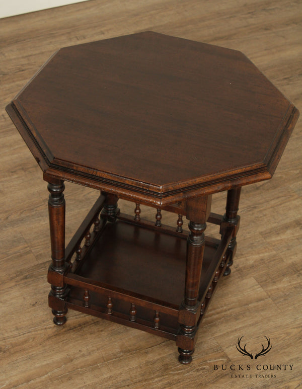 Bloomingdale's Mahogany Octagon Side Table