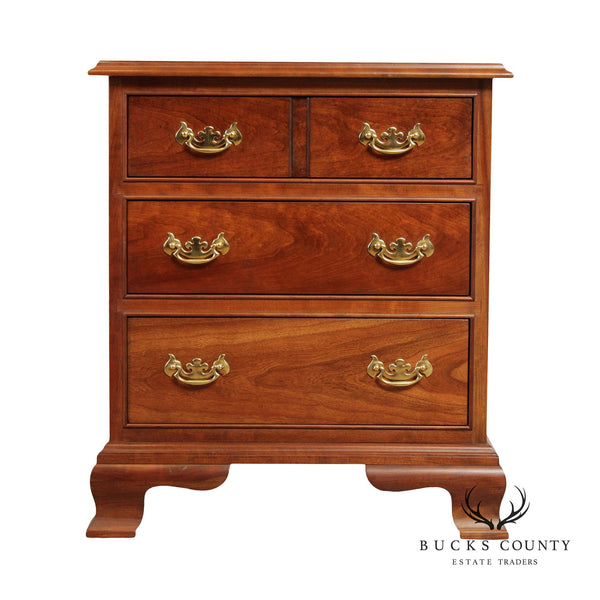 Stickley Chippendale Style Cherry Three-Drawer Nightstand