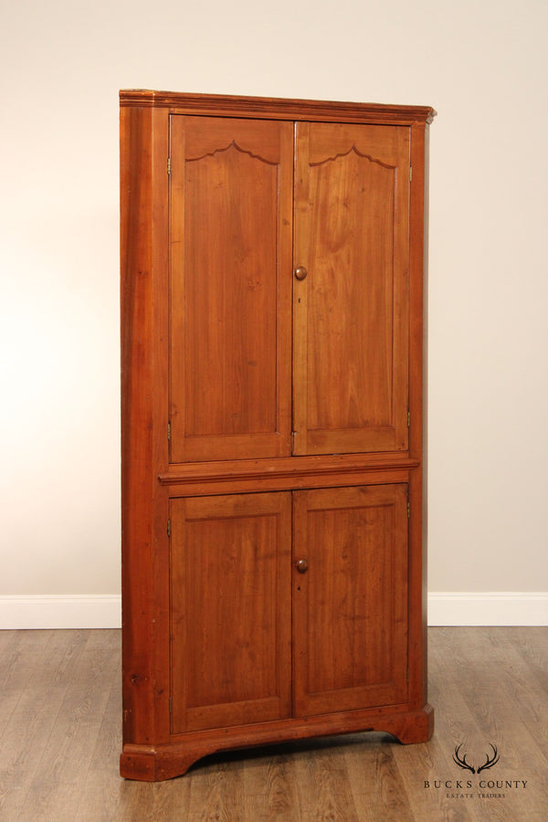 Antique 19th Century  Four-Door Corner Cabinet Cupboard