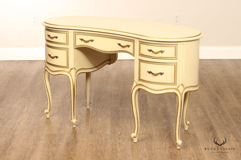 Drexel 'Touraine' French Provincial Style Kidney Form Writing Desk Or Vanity