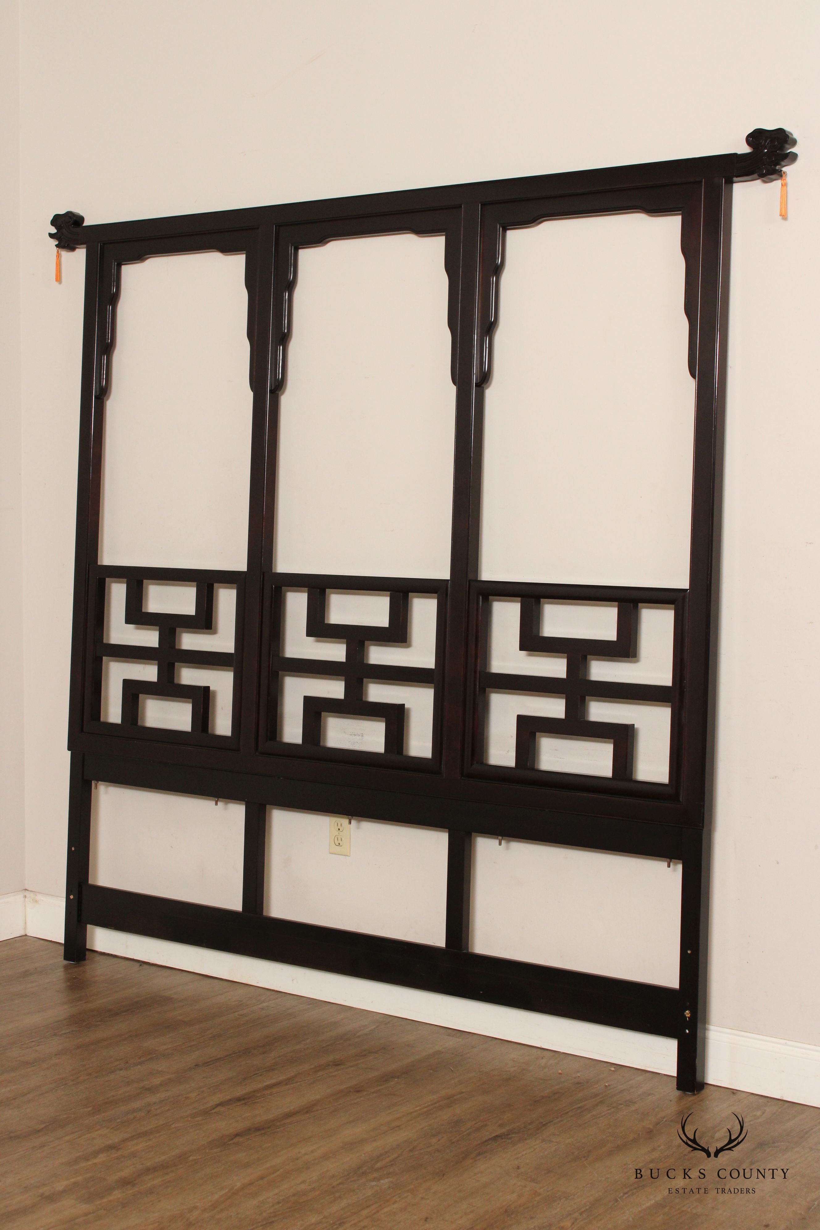 Century Furniture Asian Style 'Chin Hua' Fretwork King Size Headboard