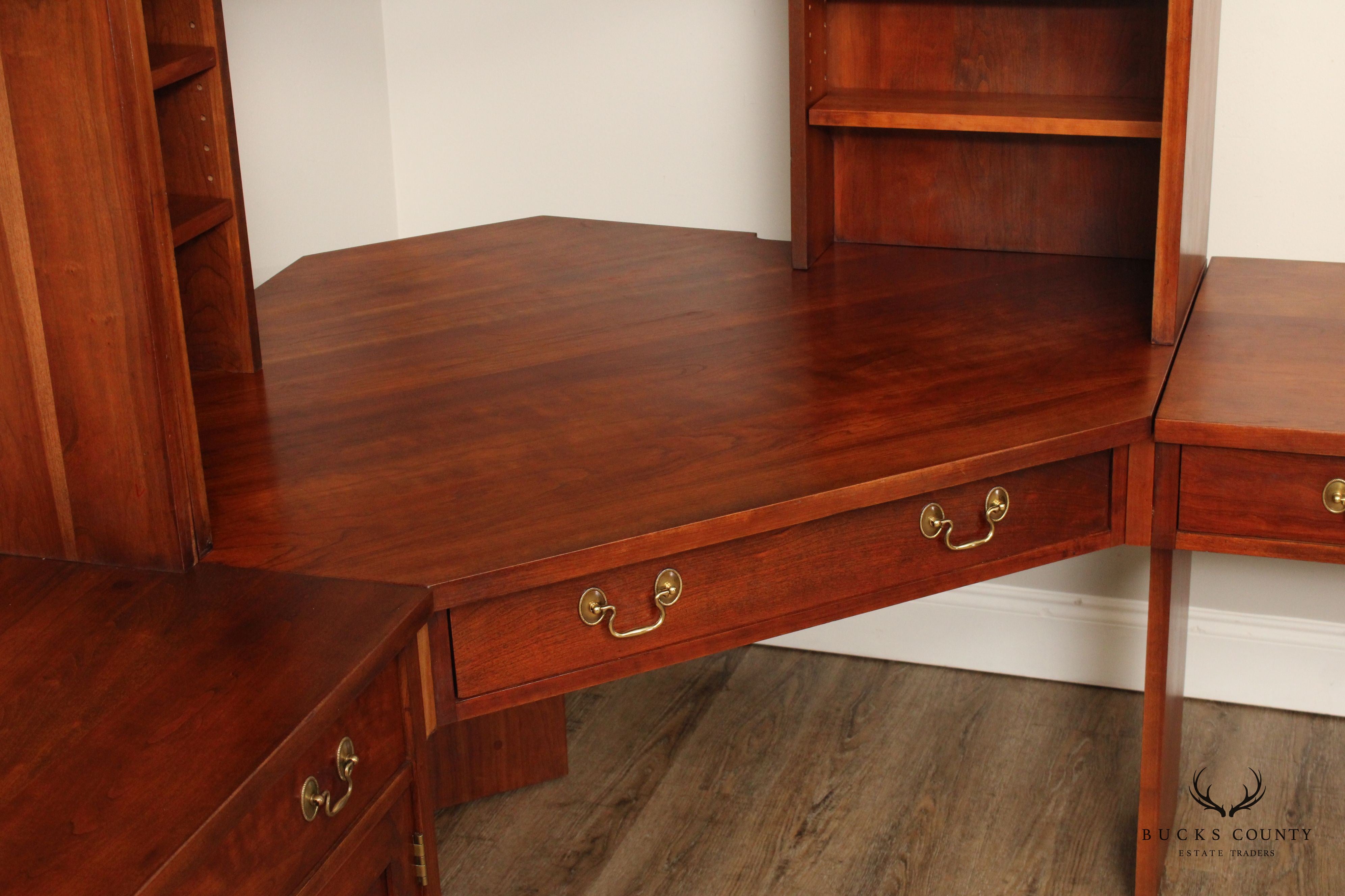 Stickley L Shaped Solid Cherry Office Desk Unit