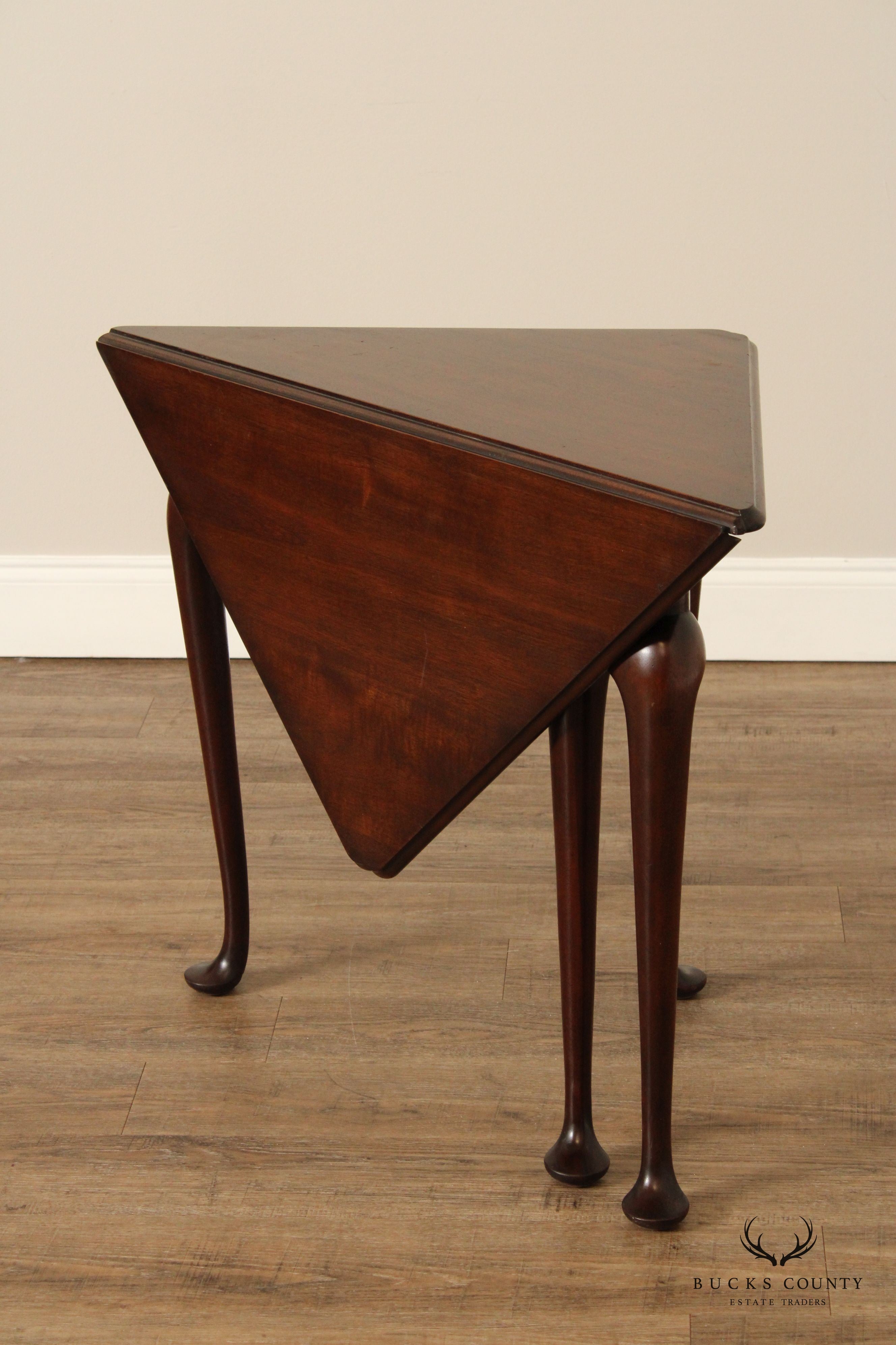 Kittinger Queen Anne Style Mahogany Folding Handkerchief Table