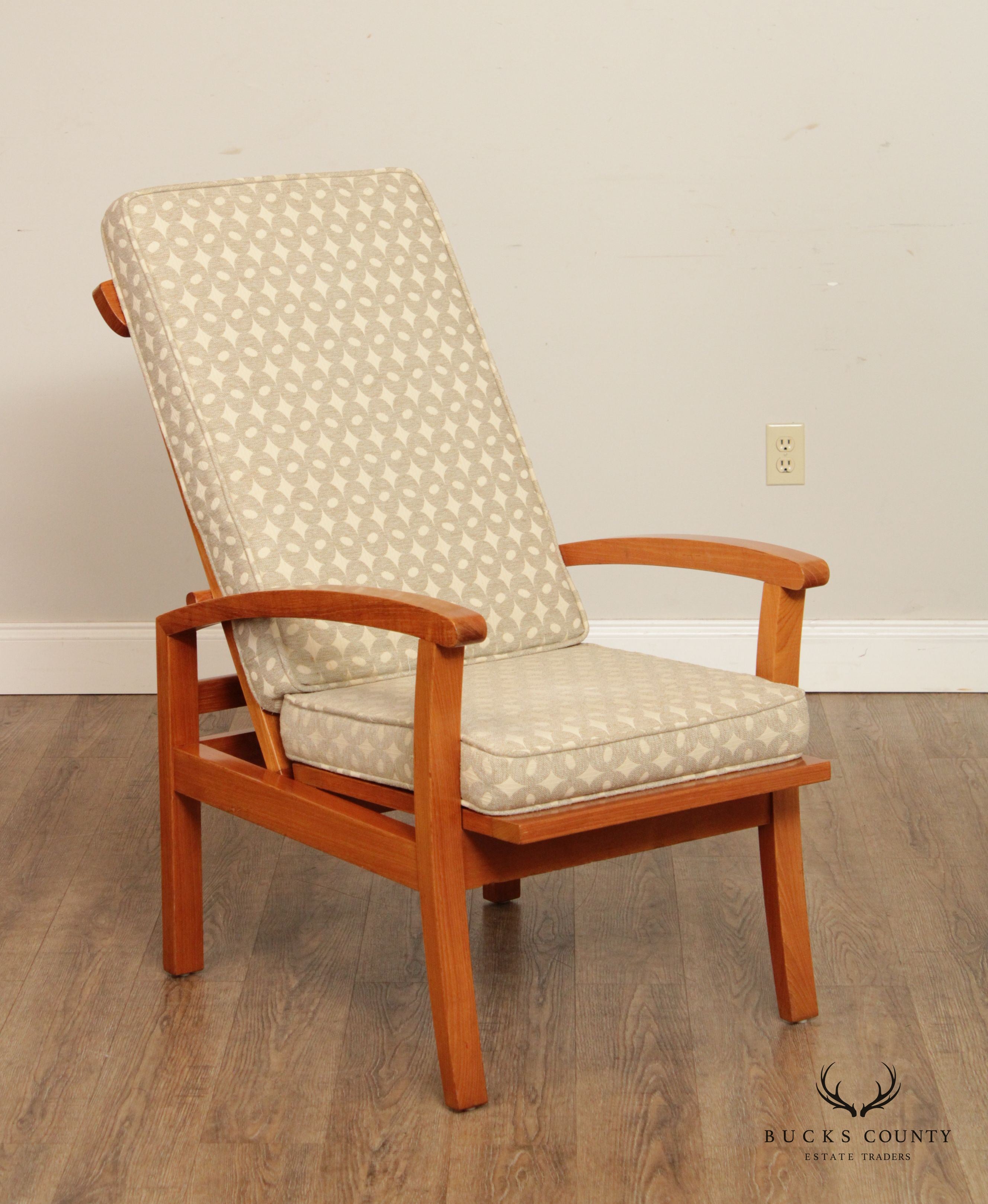 Danish Modern Style Teak Reclining Armchair