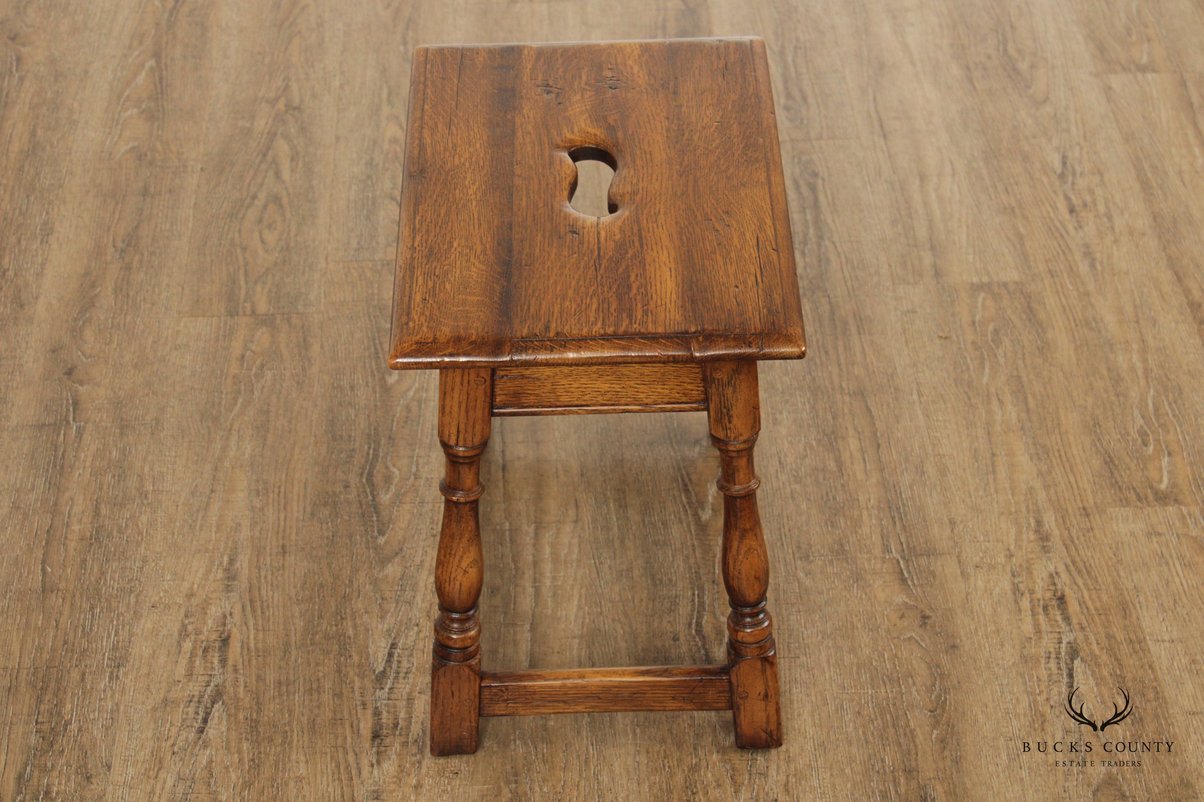 Stickley 'Antiquities' William & Mary Style Oak Stool