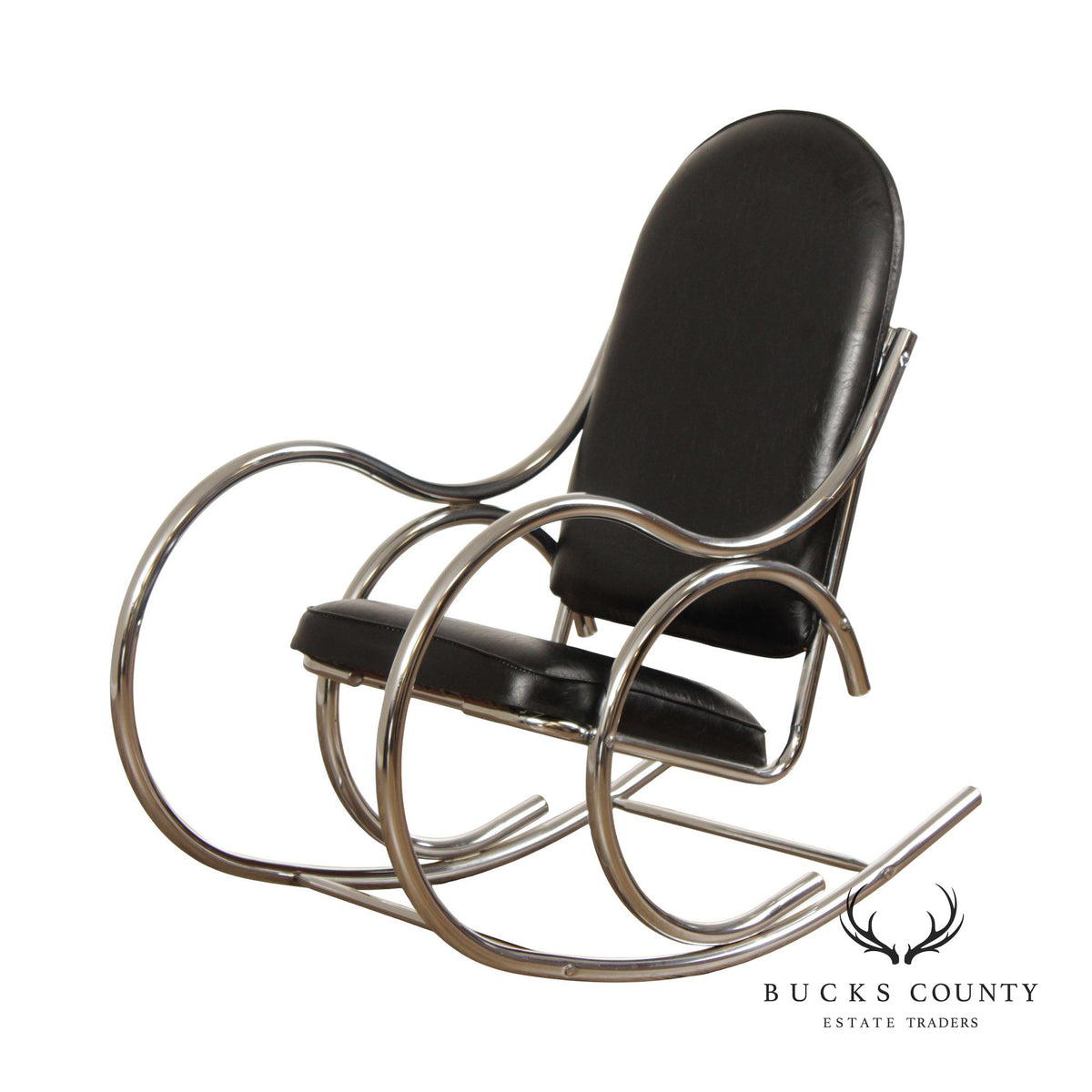 Marcus County Rocker Milo Baughman Mid Century Modern Chrome Frame Rocker