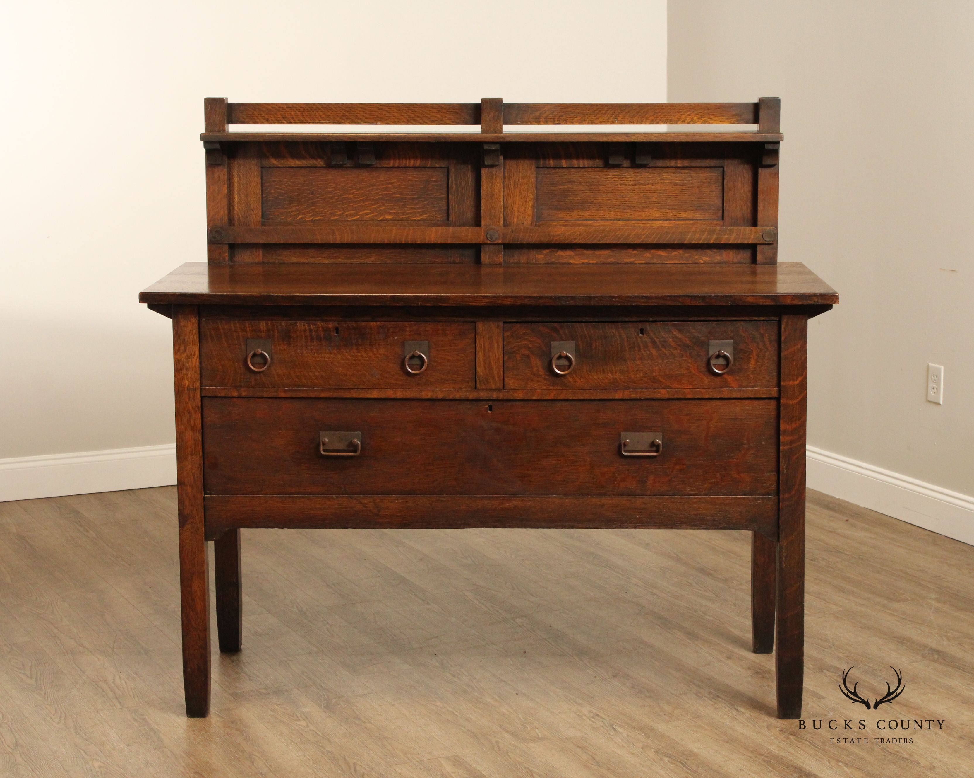 STICKLEY BROTHERS ANTIQUE MISSION OAK SIDEBOARD