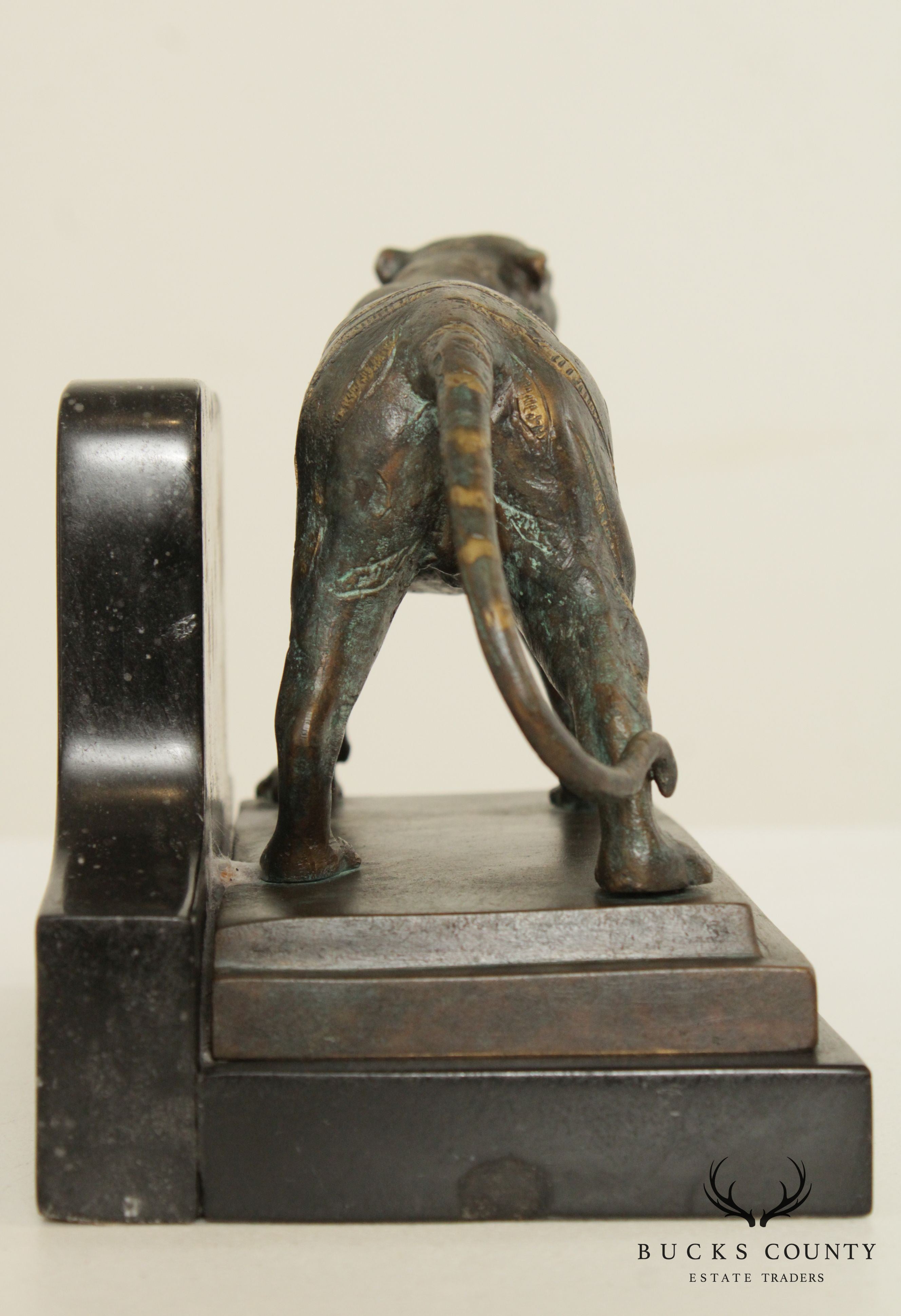 Maitland Smith Bronze Tiger Bookend