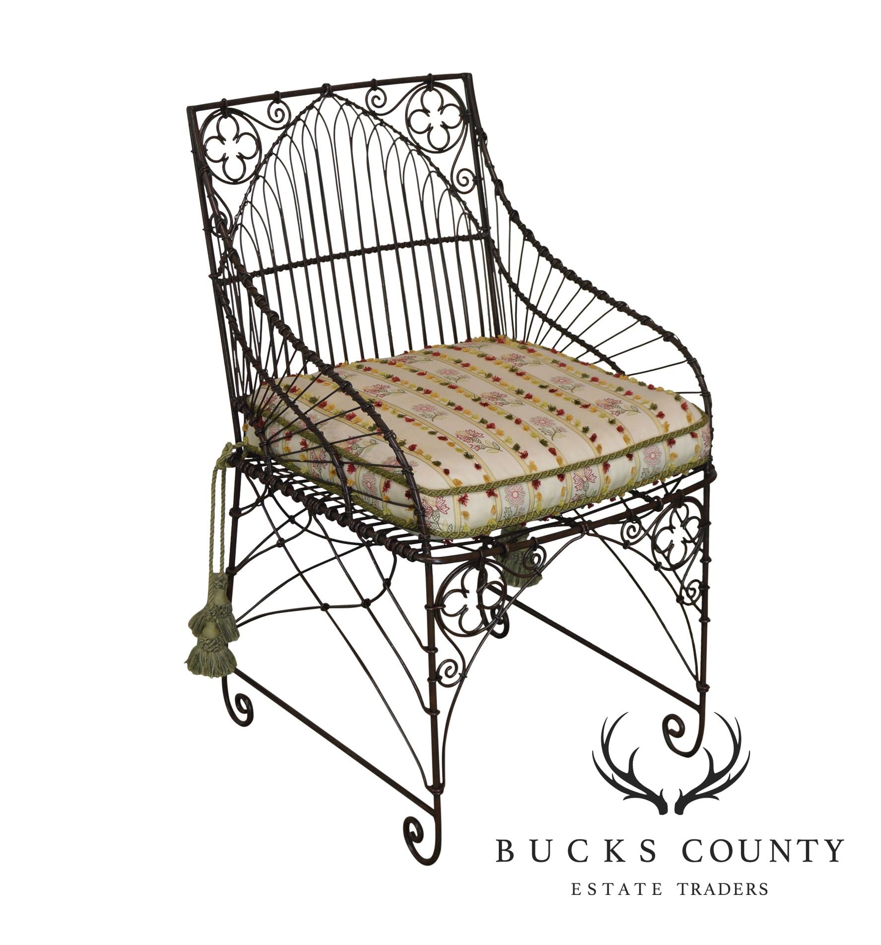 Palecek Victorian Style Metal Wire Armchair