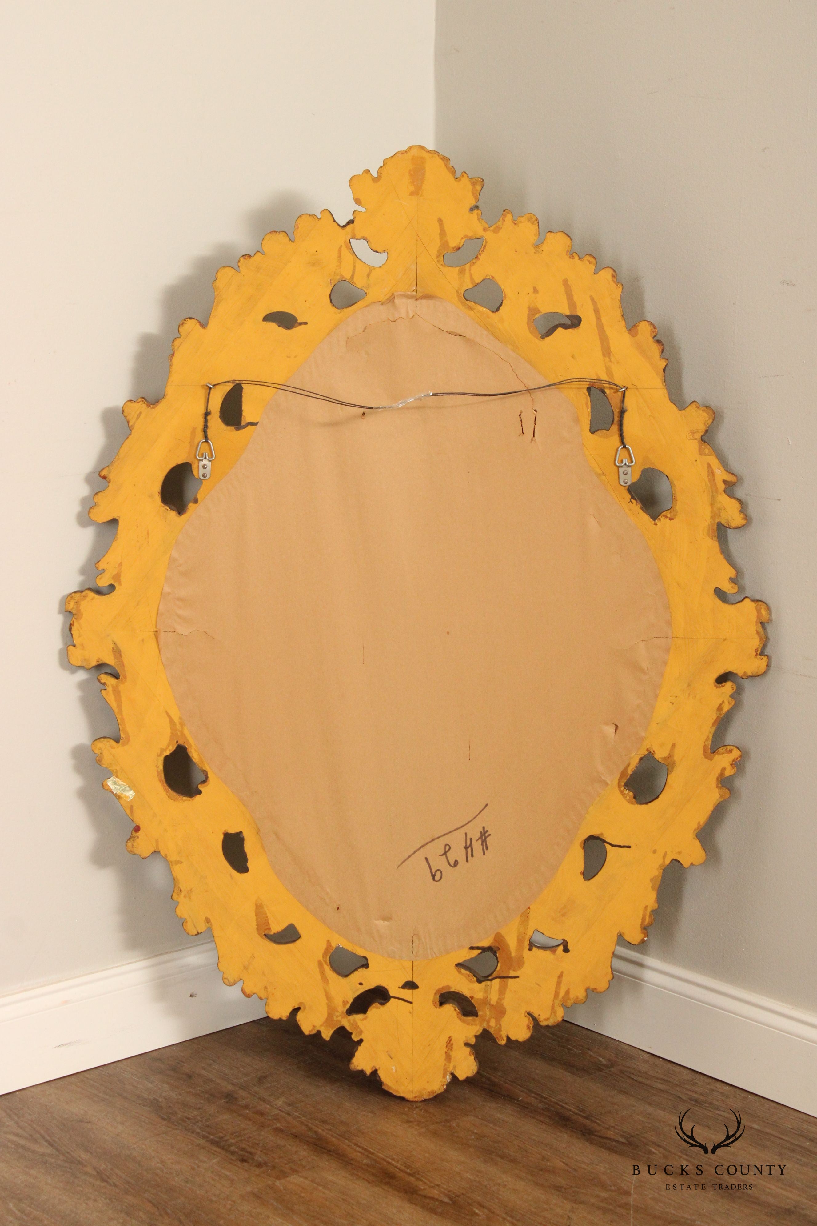 Spanish Revival Style Carved Gilt Large Wall Mirror