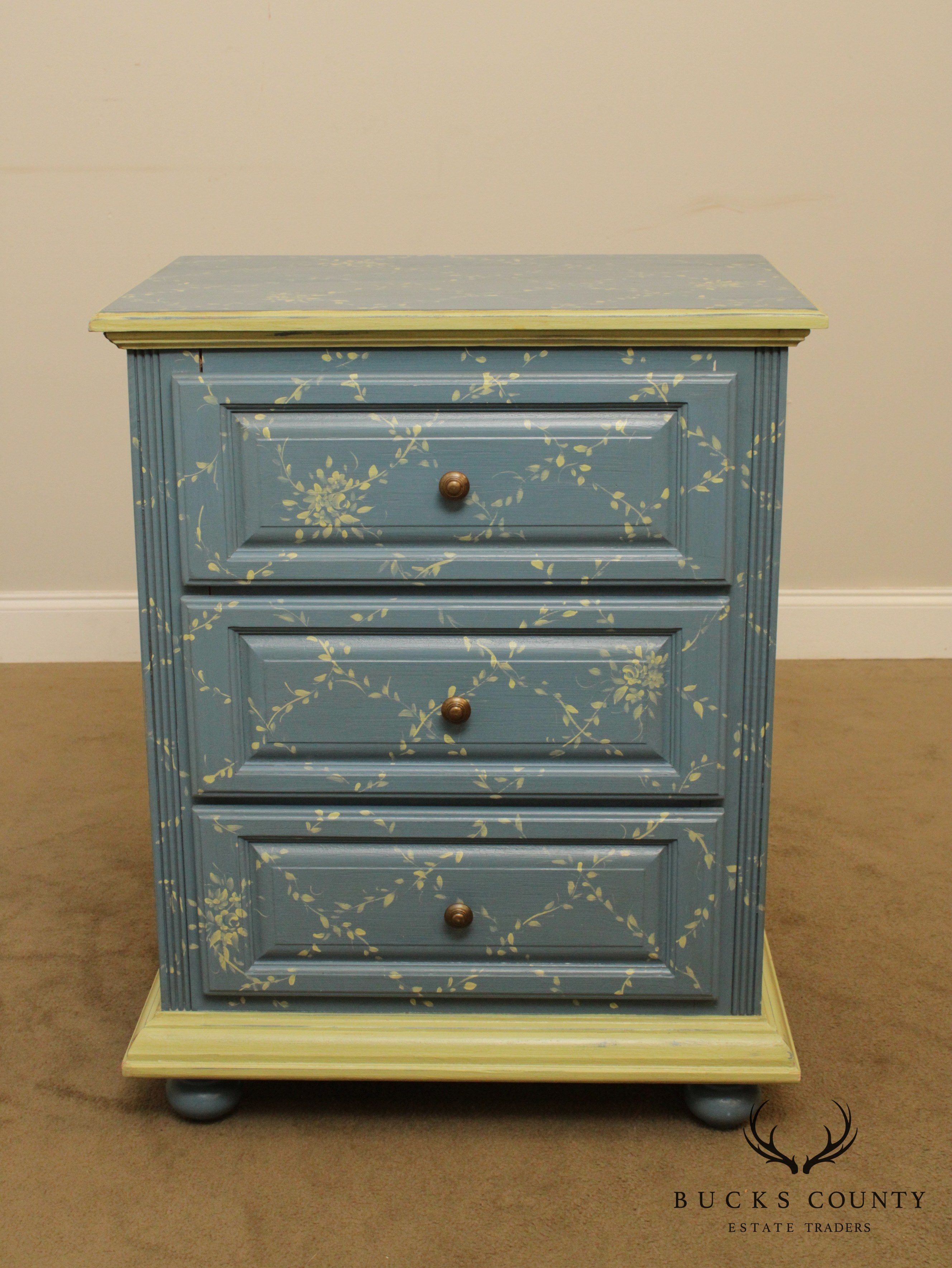 Brighton Pavilion Jane Keltner Collection Hand Painted 3 Drawer Chest Nightstand