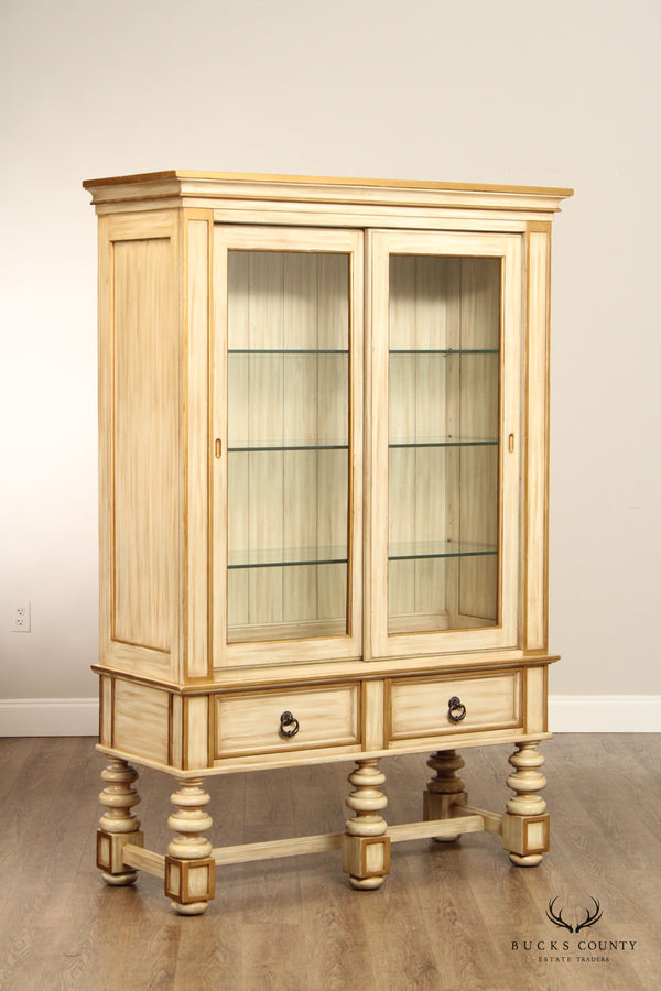 Harden Tuscan Style Paint Decorated Sliding Door China Display Cabinet