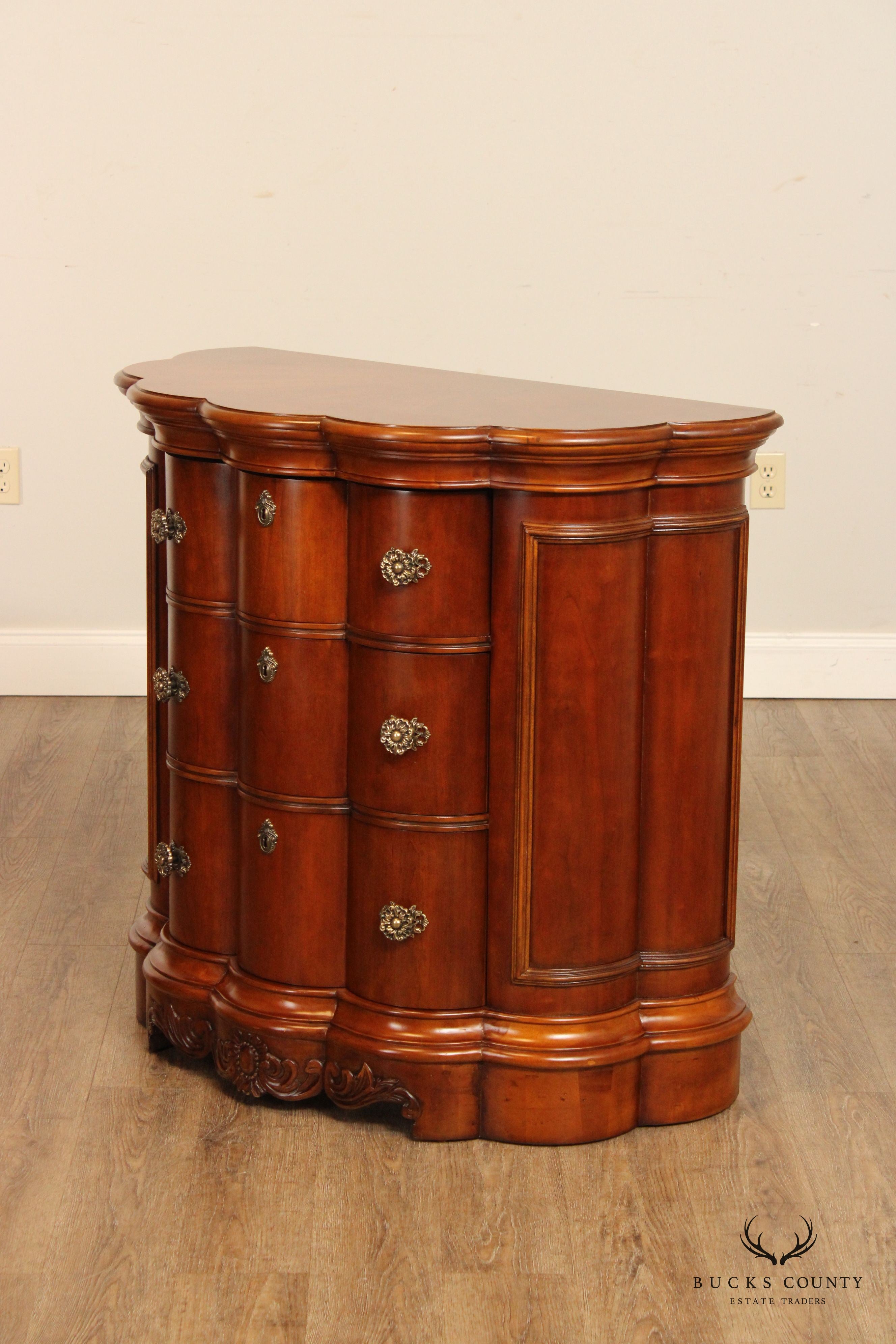 Pulaski Furniture Edwardian Style Cherry Demilune Chest of Drawers