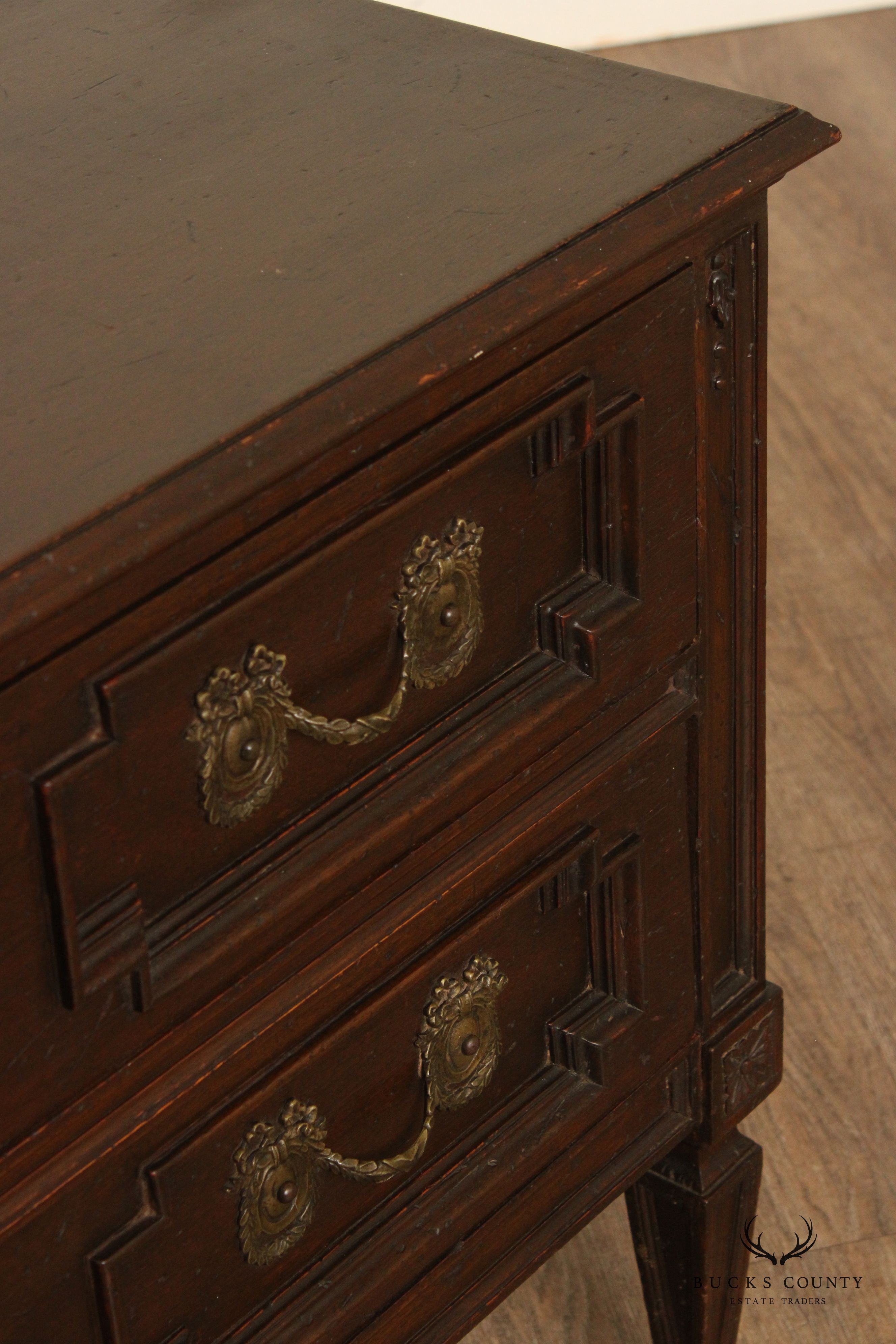 Italian Neoclassical Style Carved Walnut Commode