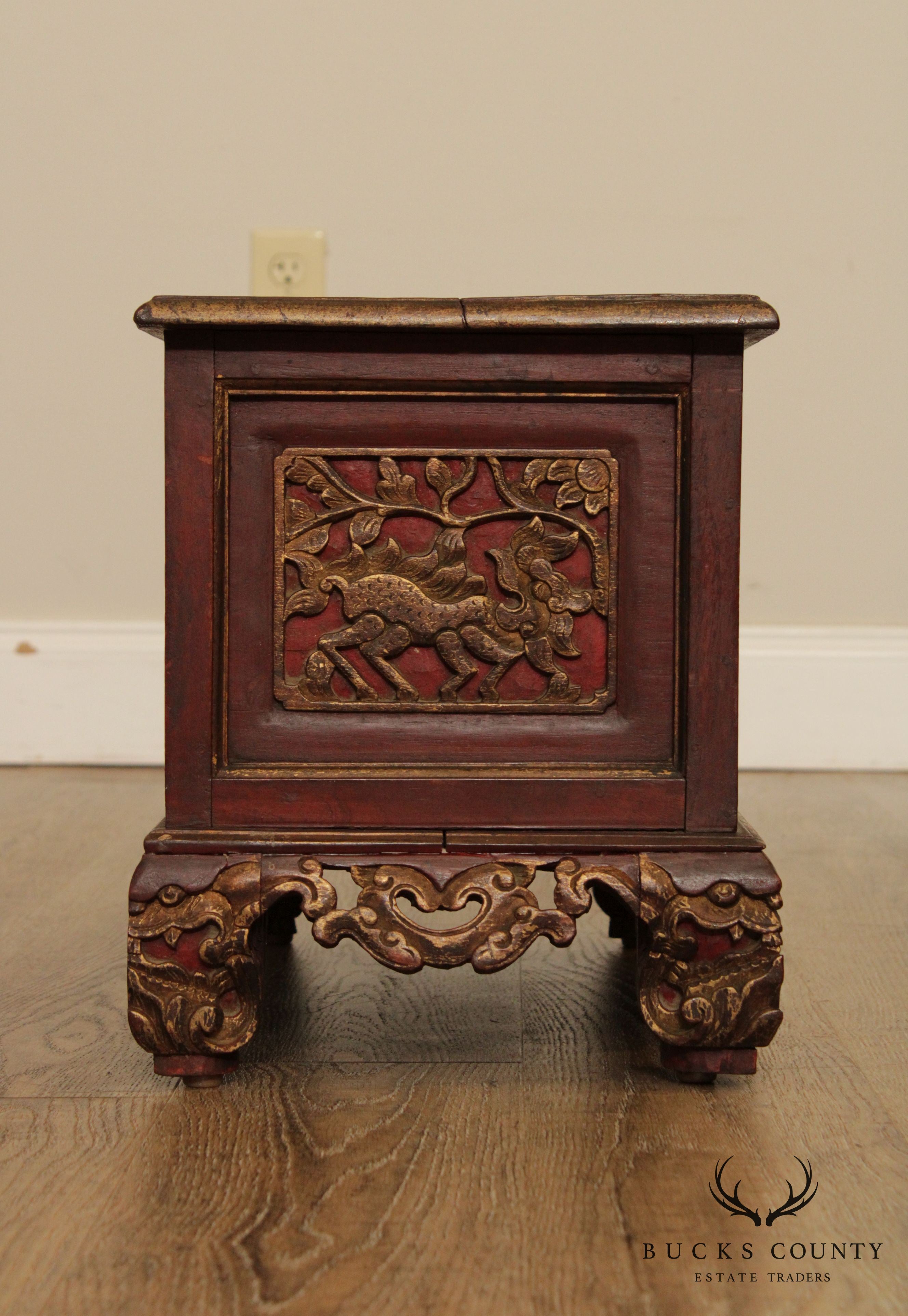 Antique Chinese Hardwood Carved Chest