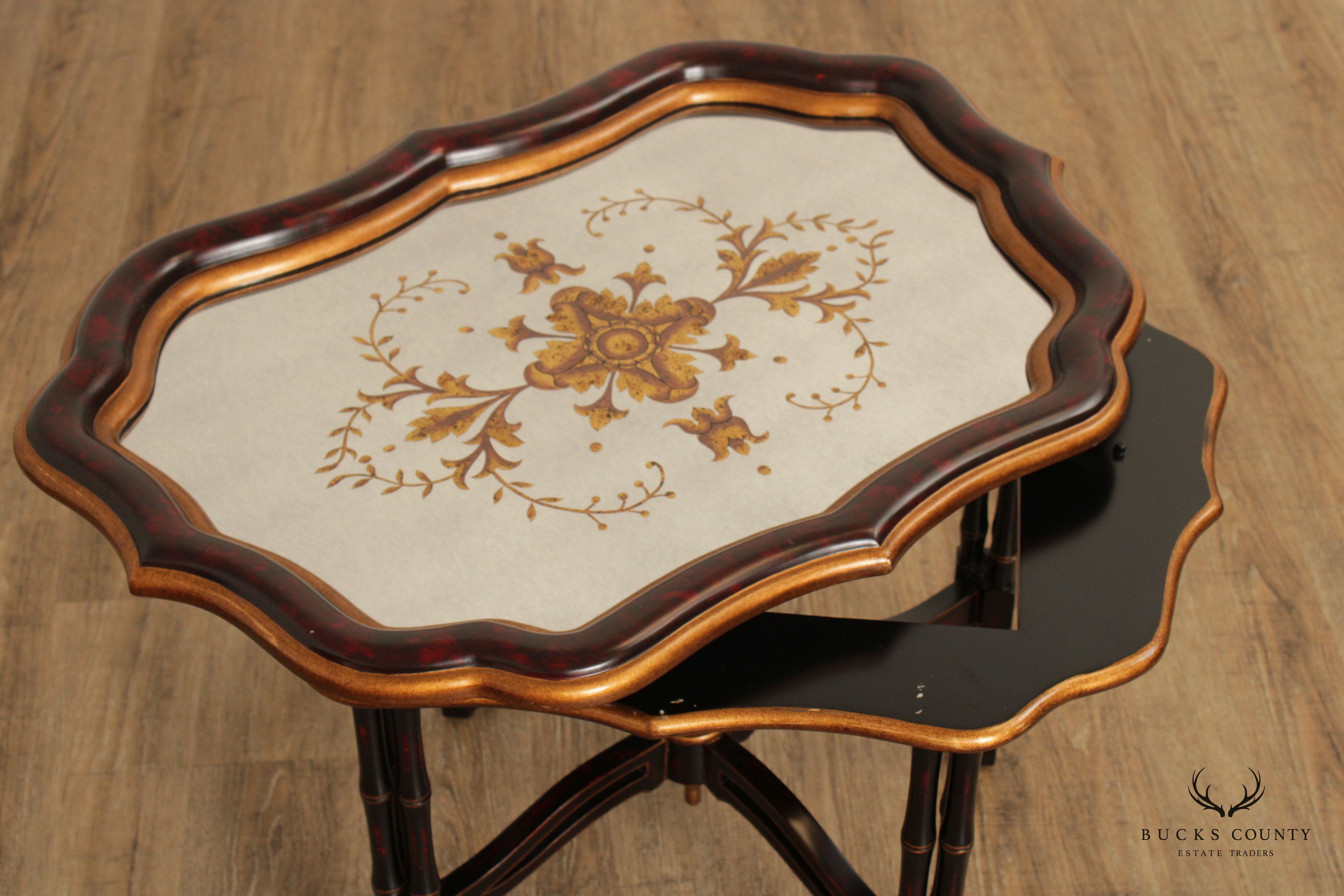 English Regency Style Partial Gilt Faux Bamboo Tray Table