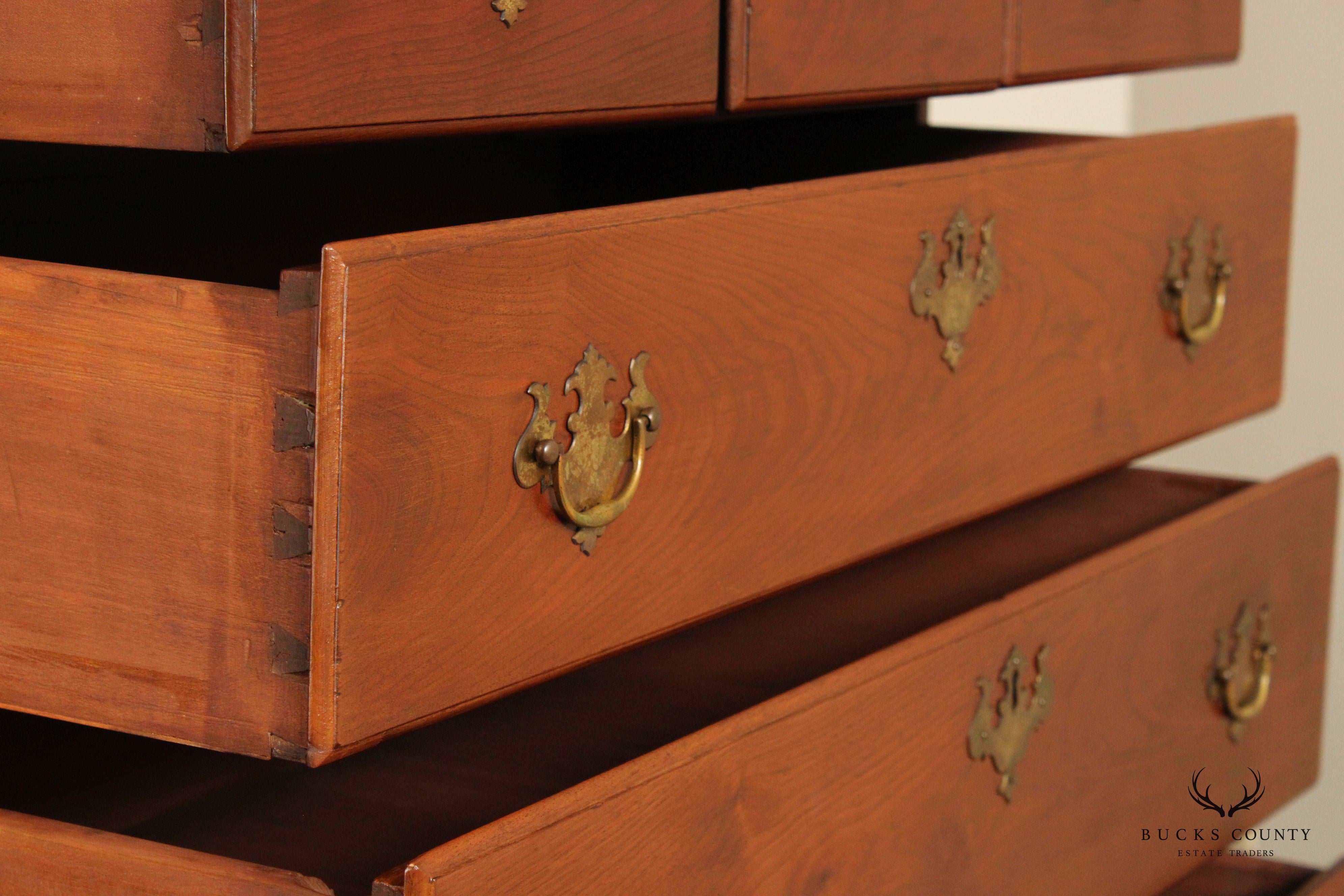 Antique American Chippendale Period Walnut Tall Chest of Drawers