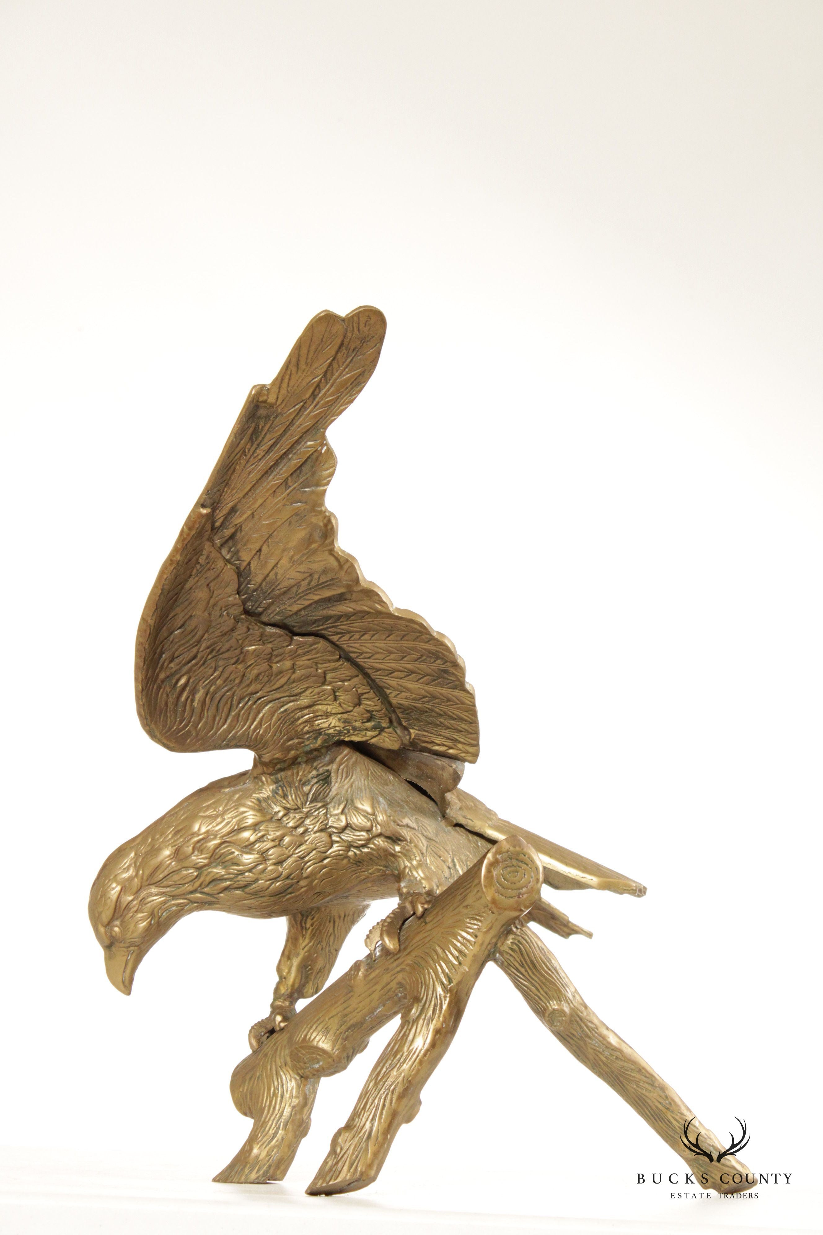 Vintage Large Brass Eagle Sculpture