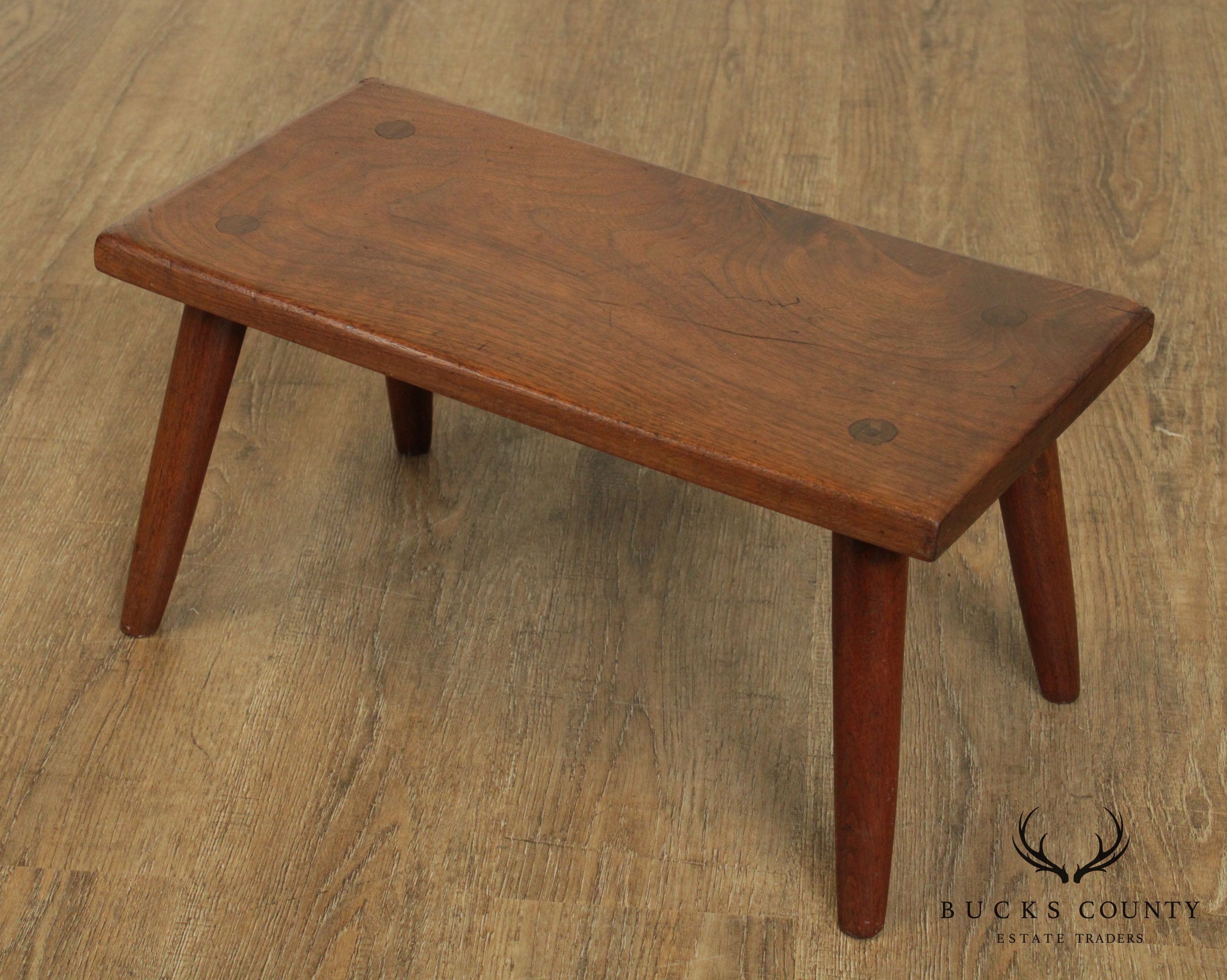 Studio Crafted Mid Century Walnut Small Stool