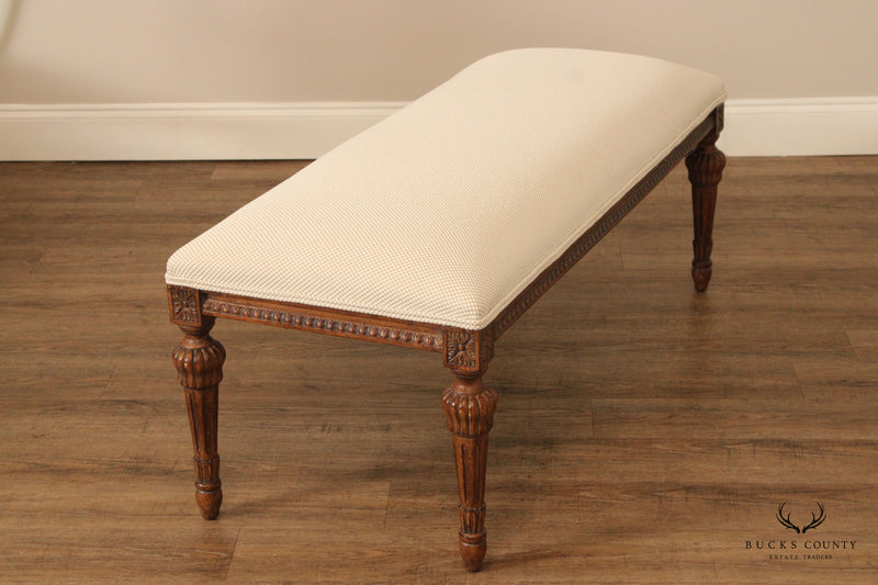 French Louis XVI Style Carved Window Bench