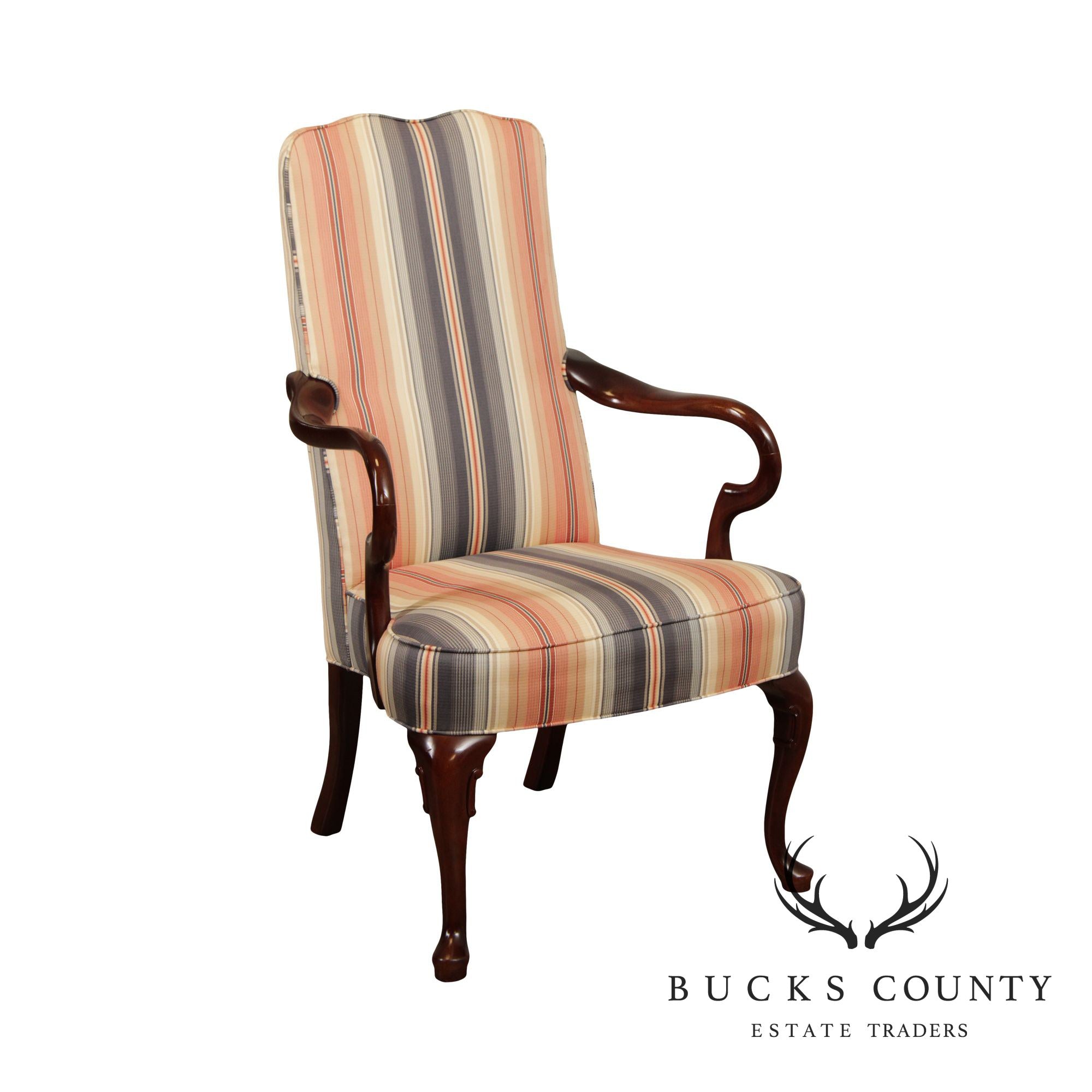 Hancock & Moore Queen Anne Style Mahogany Armchair