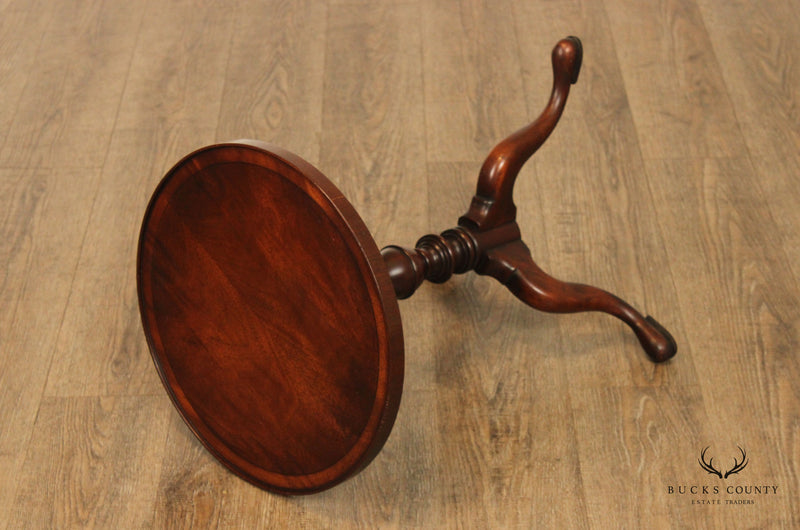 1940's Georgian Style Round Mahogany Small Wine Table
