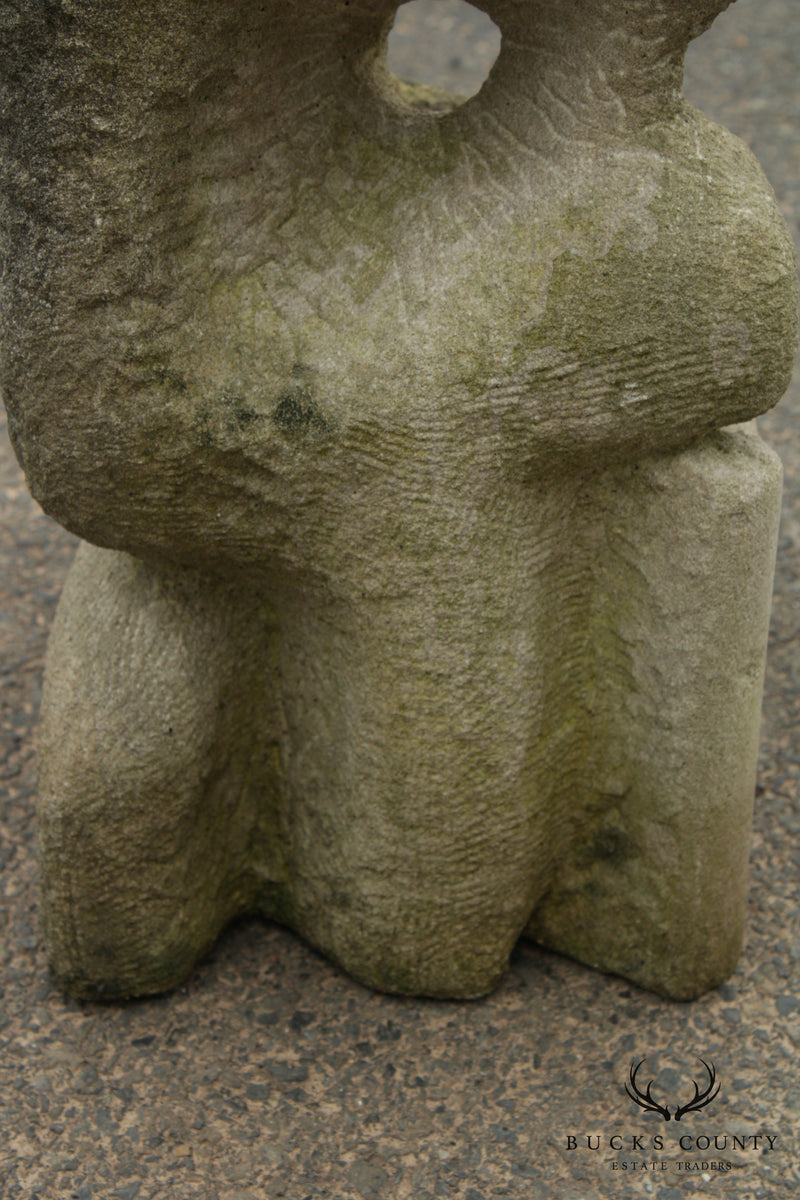 Mid-Century Modern Carved Sandstone Garden Sculpture