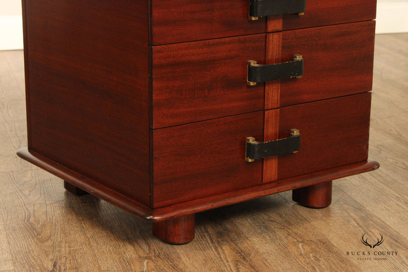 Paul Frankl ForJohnson Furniture Pair of 'Station Wagon' Mahogany Nightstands