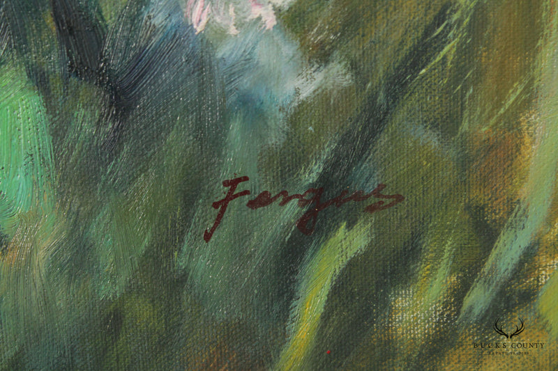 Impressionist Style 'Nature's Child' Original Oil Painting, Signed 'Fergus'