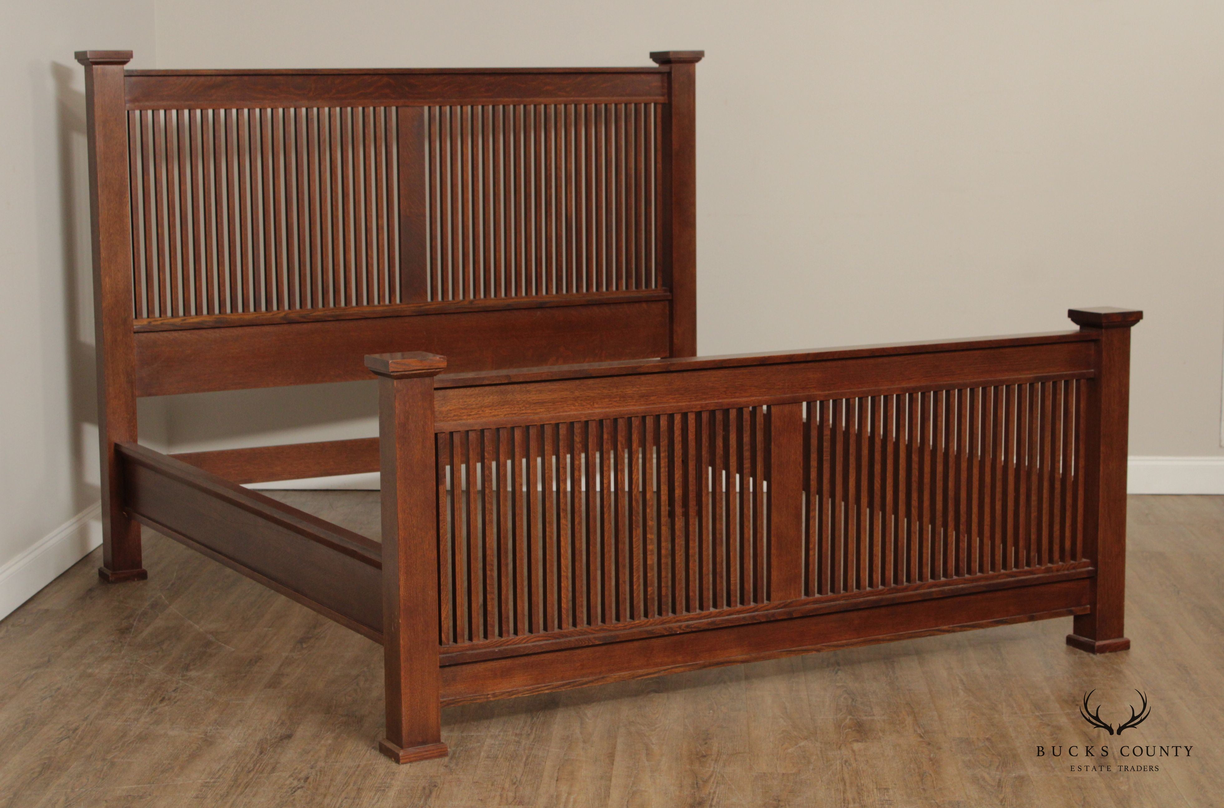 Stickley Mission Collection King Size Oak Prairie Bed