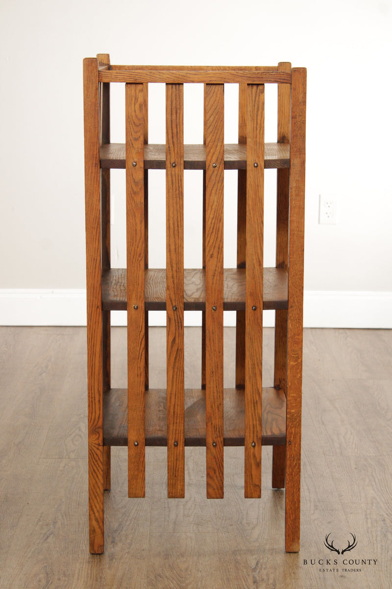 Antique Mission Style Oak Three-Tier Etagere or Bookcase